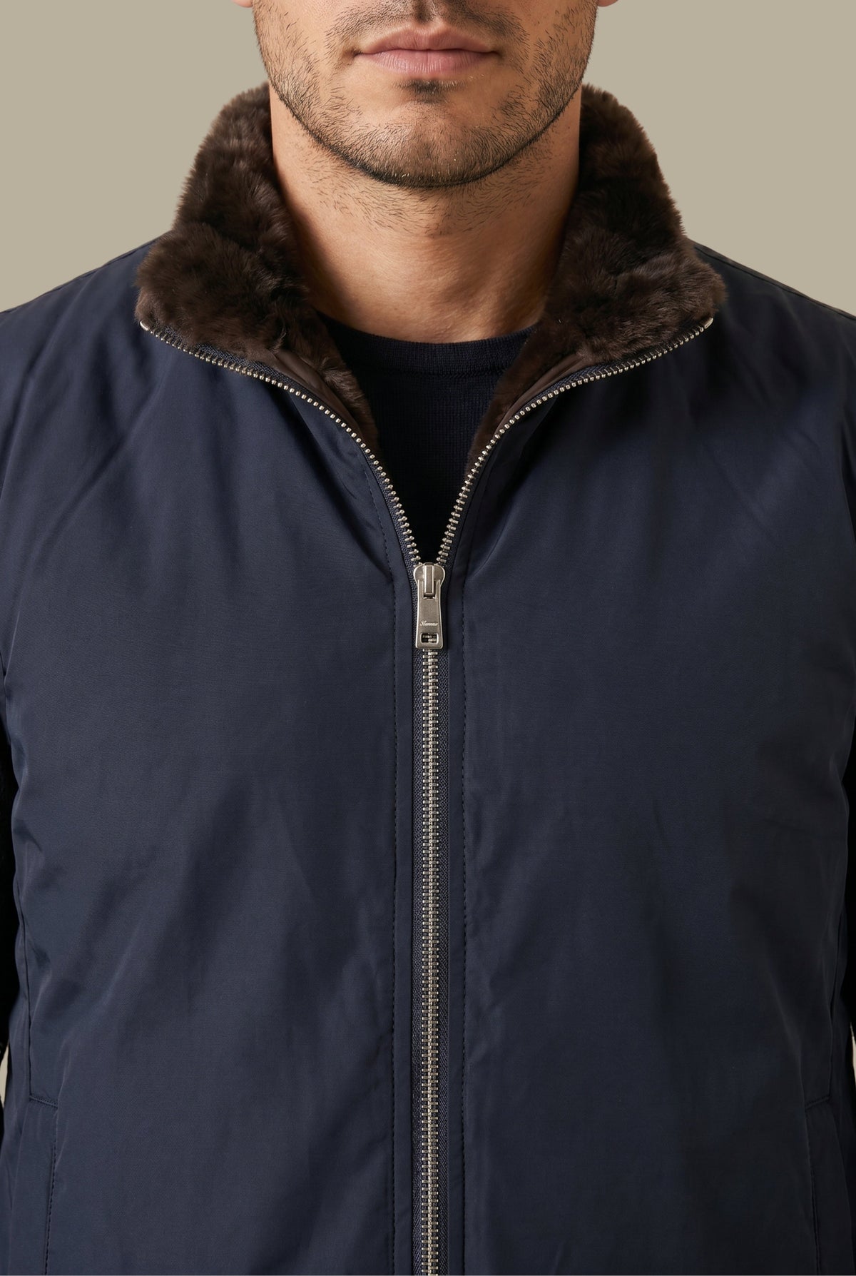 Fermó Fur Bodywarmer Navy