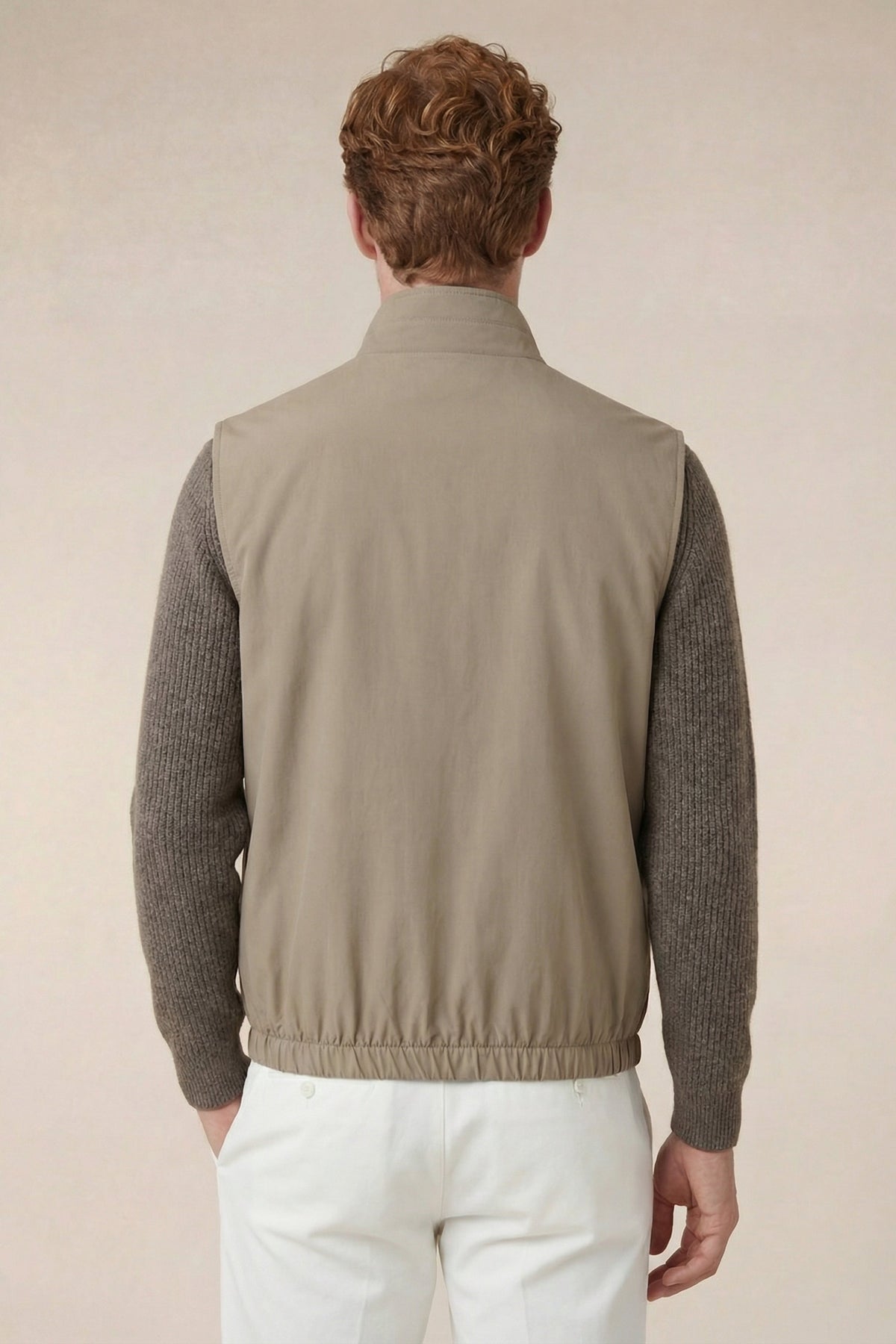 Omkeerbaar bodywarmer taupe