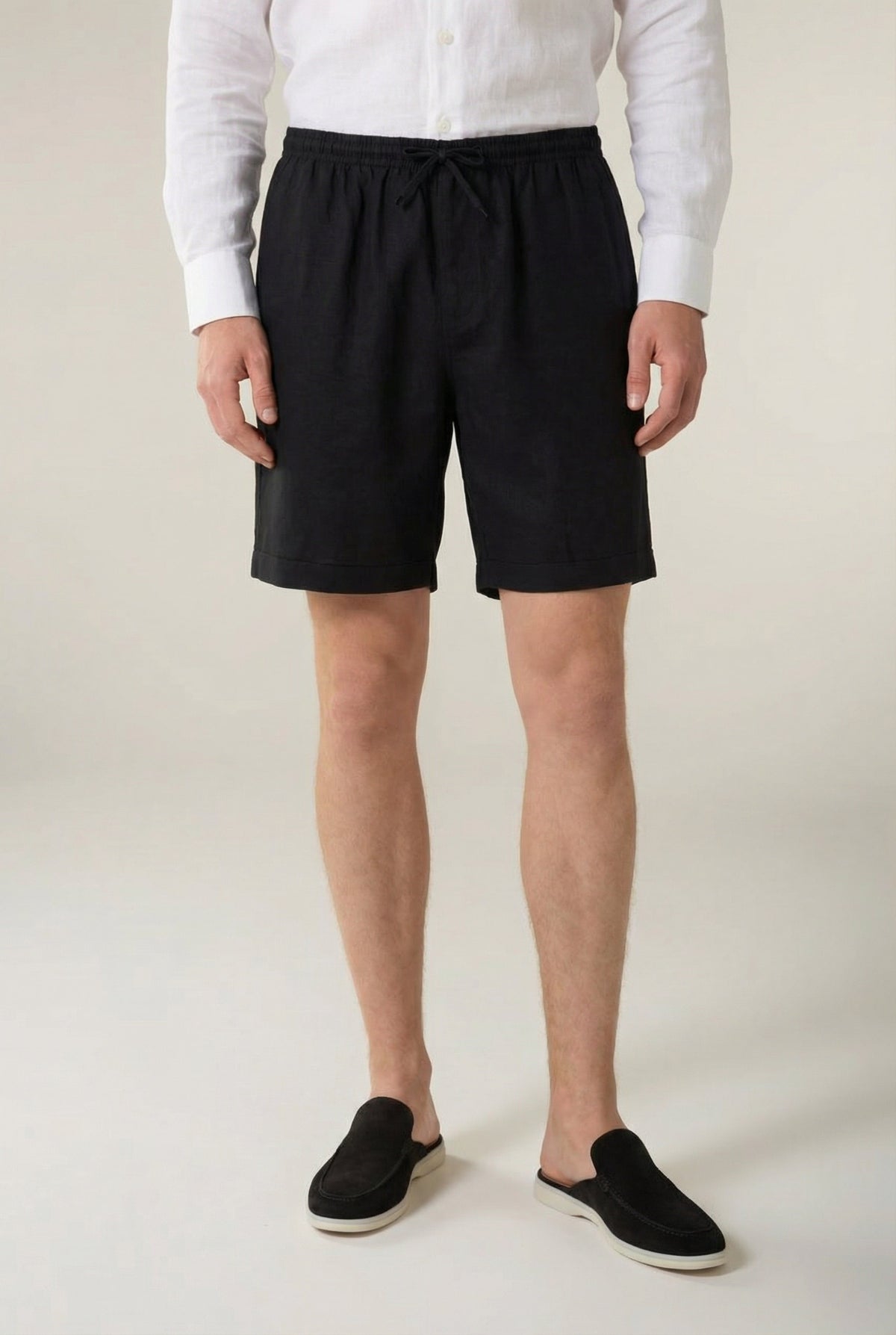 Pantaloncini corti in lino Amalfi neri