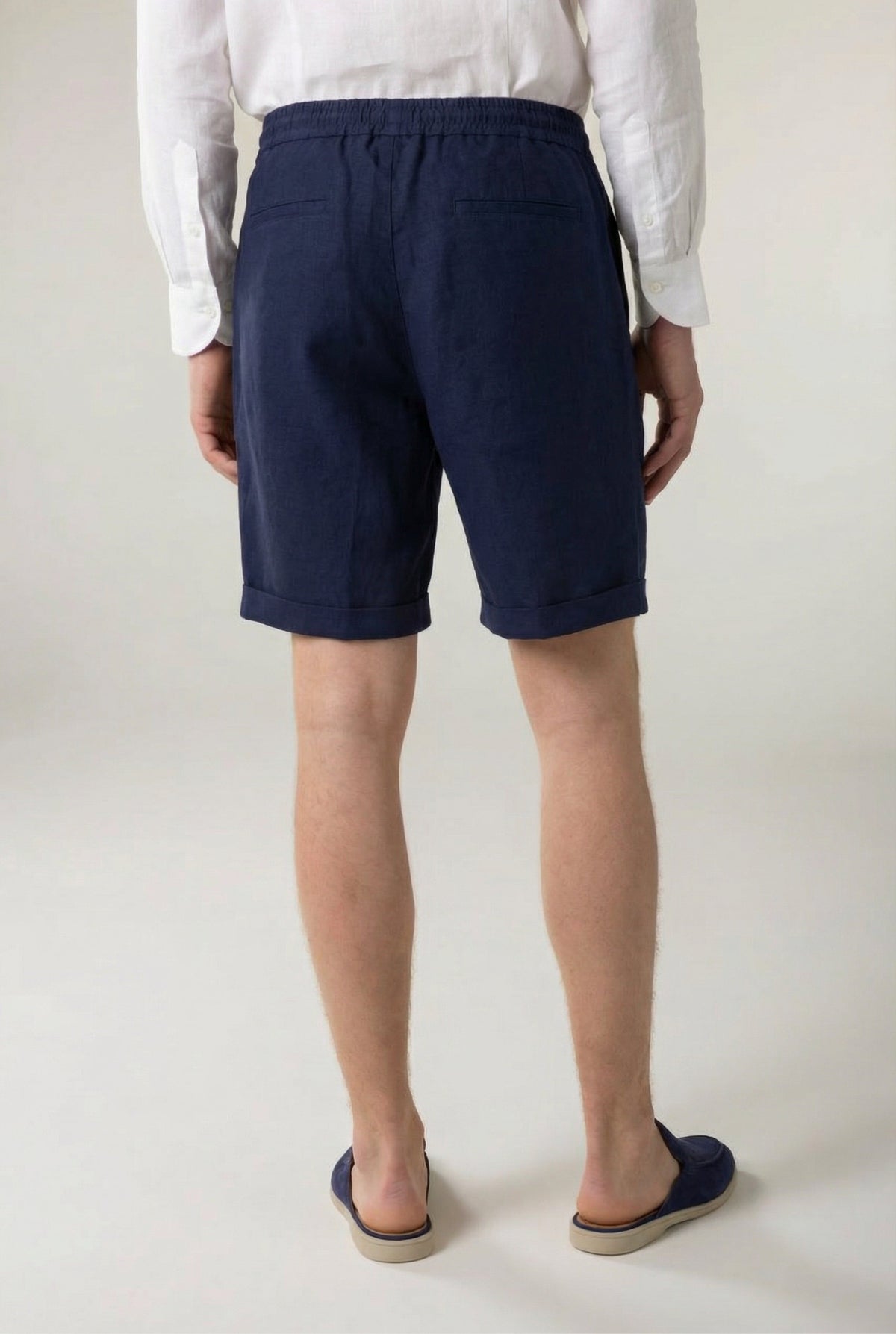 Pantaloncini corti in lino Amalfi blu navy