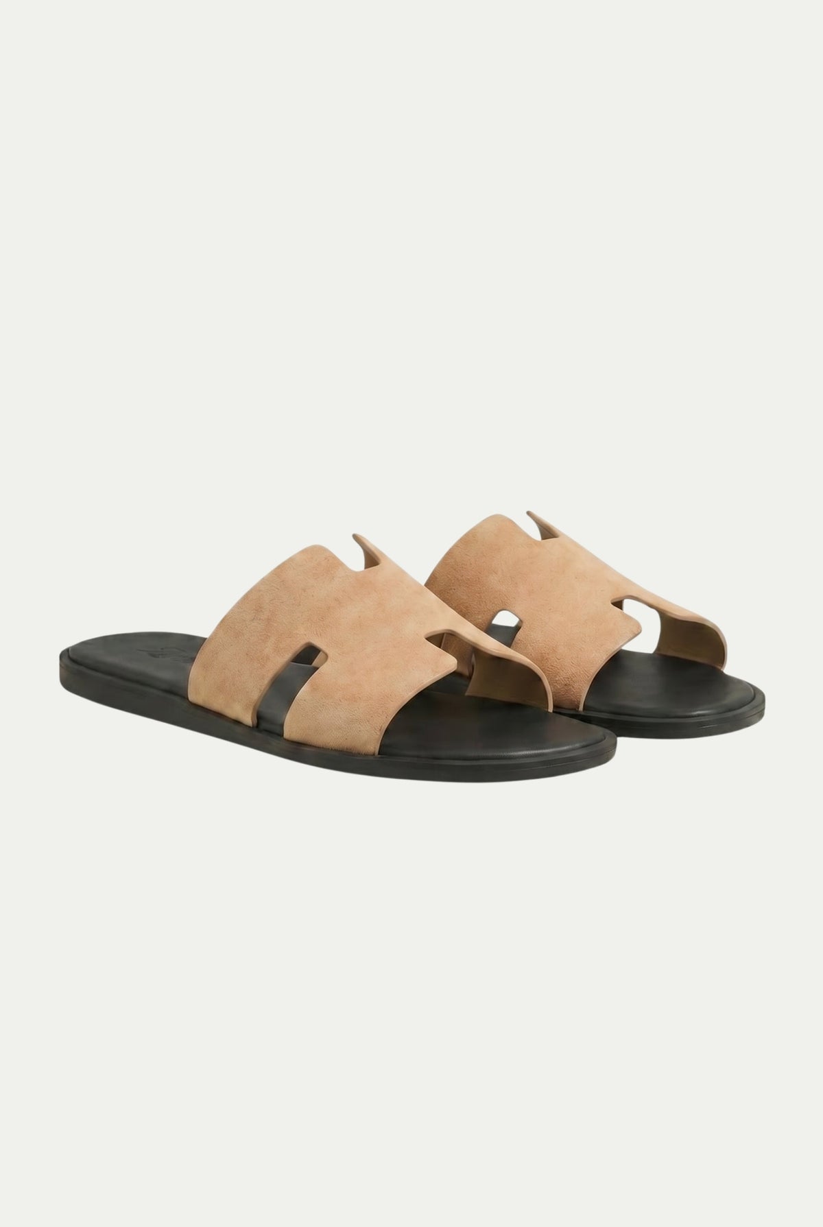 Capri Slide aus Veloursleder Sand