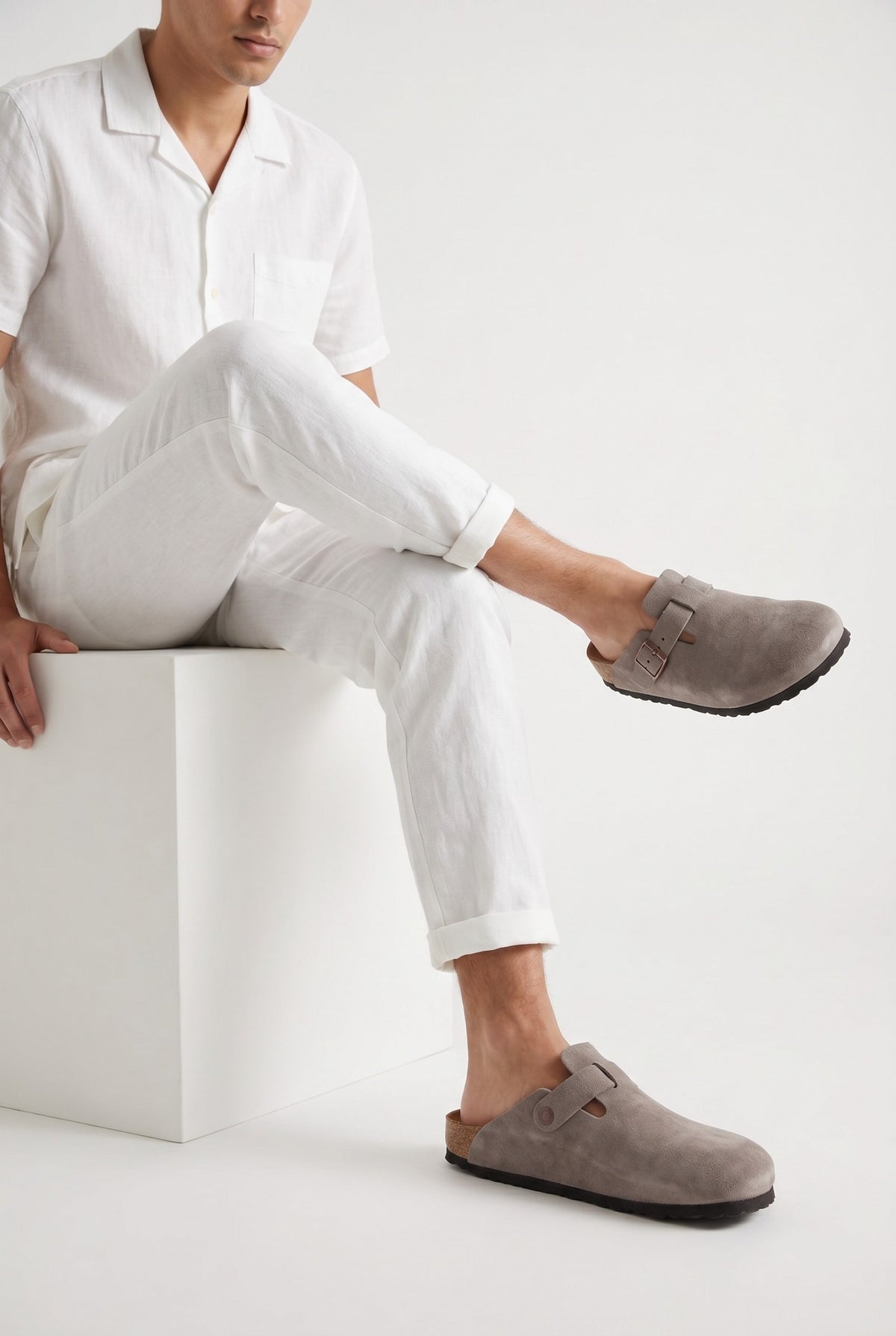 Oslo Wildleder-Clog Taupe