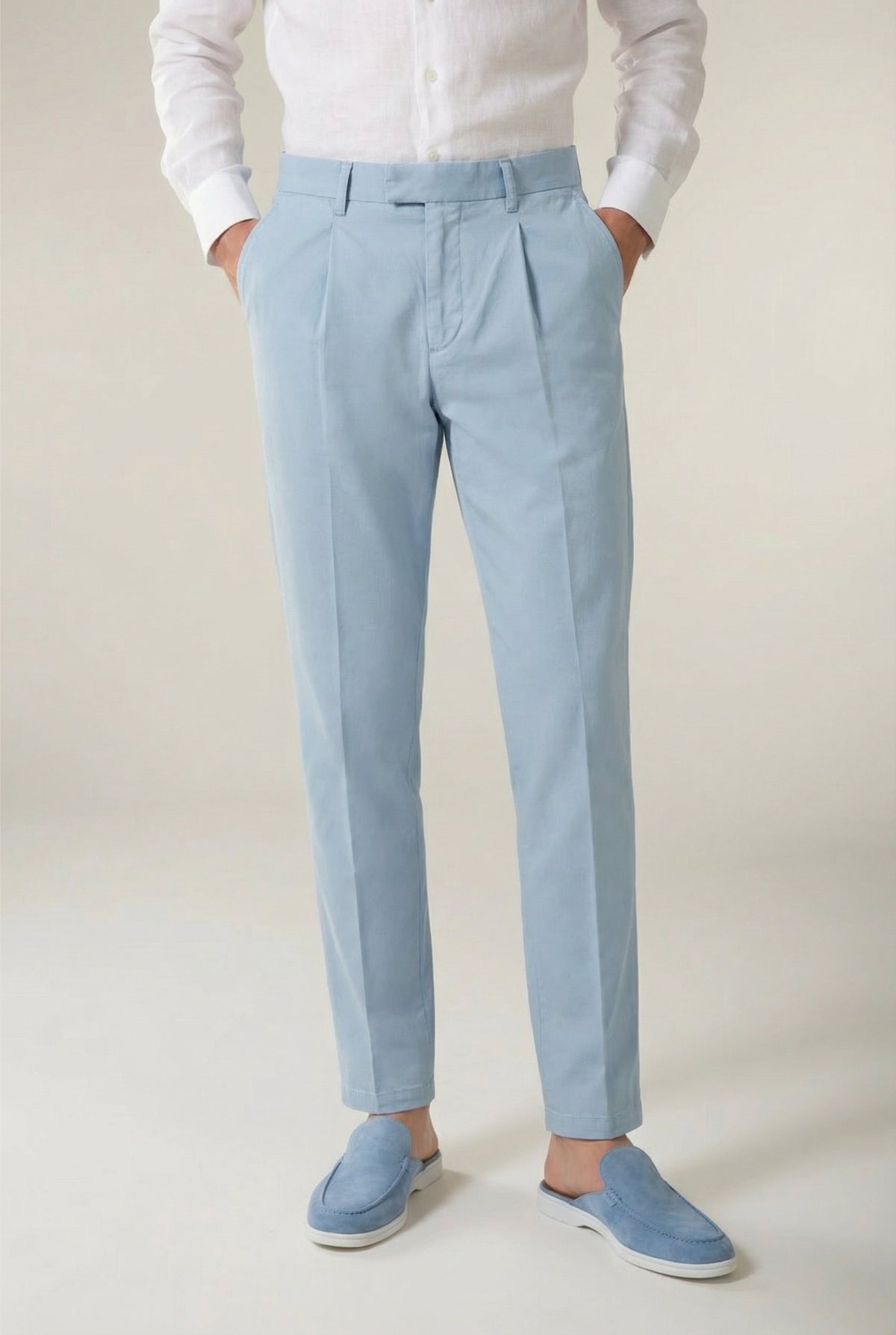 Pantaloni classici Portofino azzurri