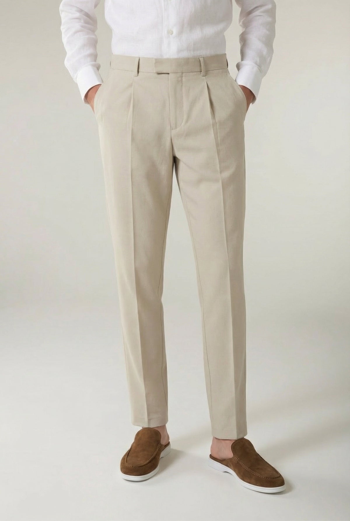 Pantaloni classici Portofino beige