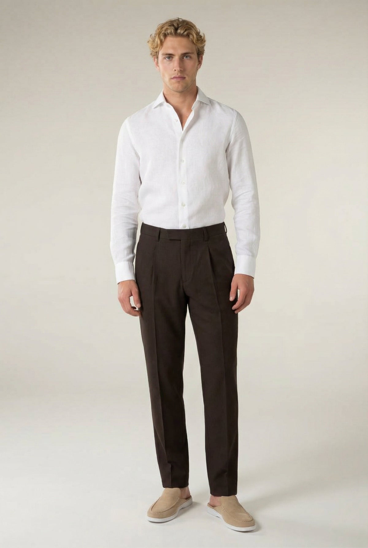 Pantaloni classici Portofino marroni