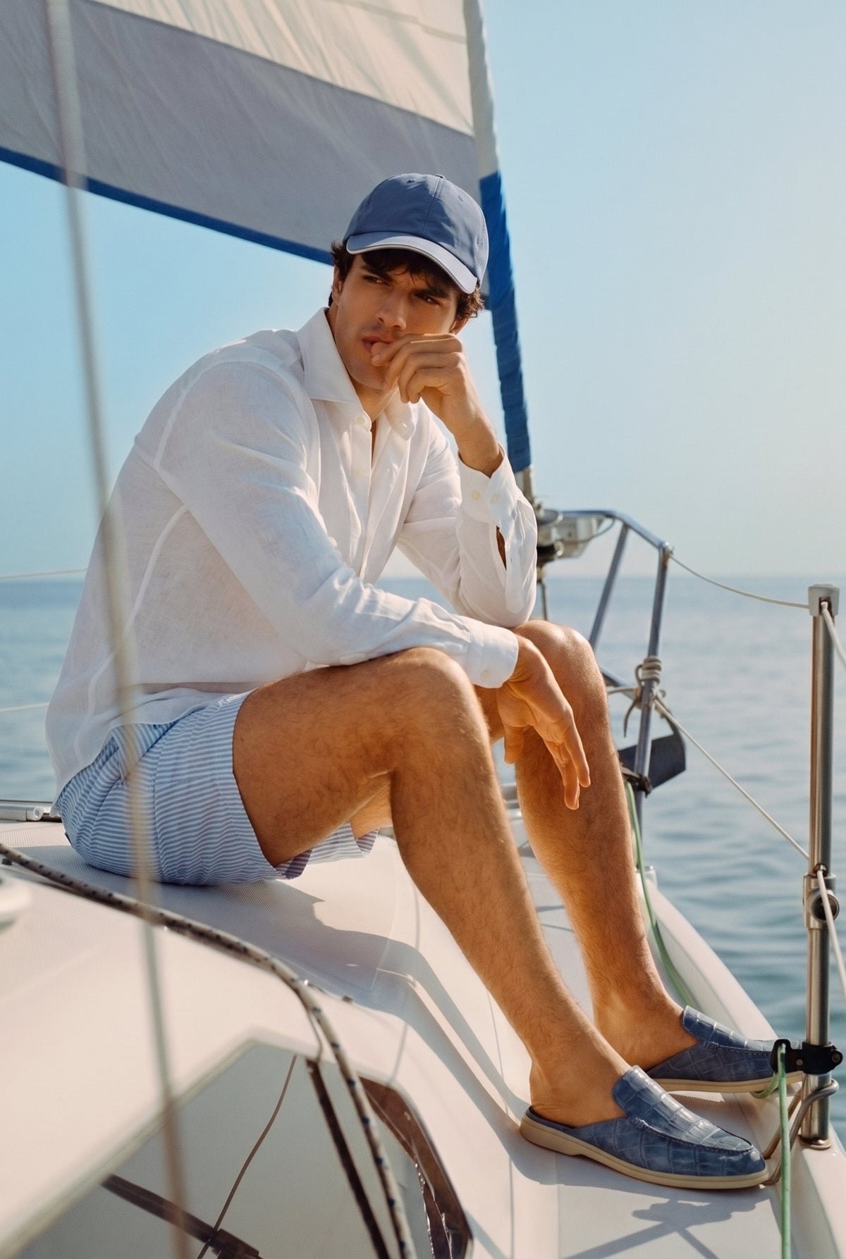 Slate Crocodile Yacht Mule