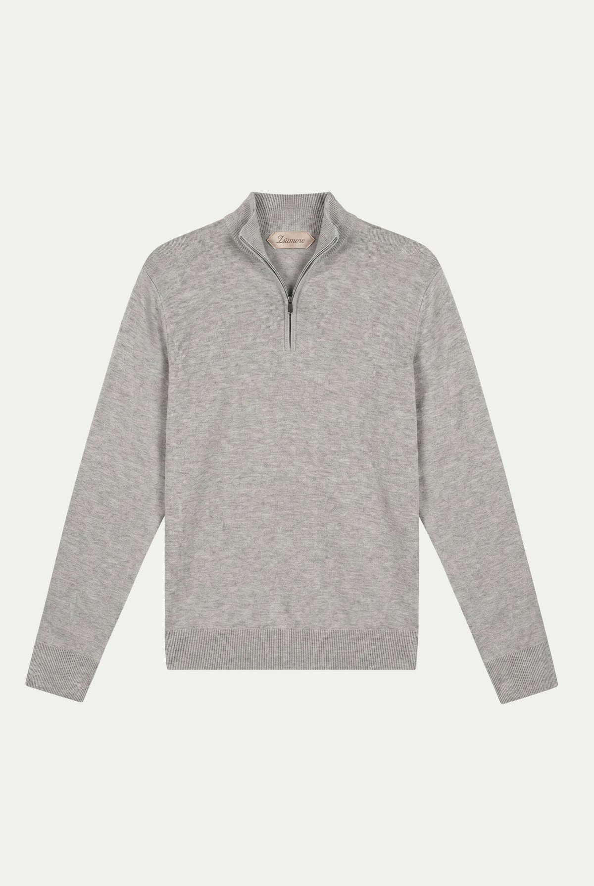 Merino Quarter Zip Grey Marl