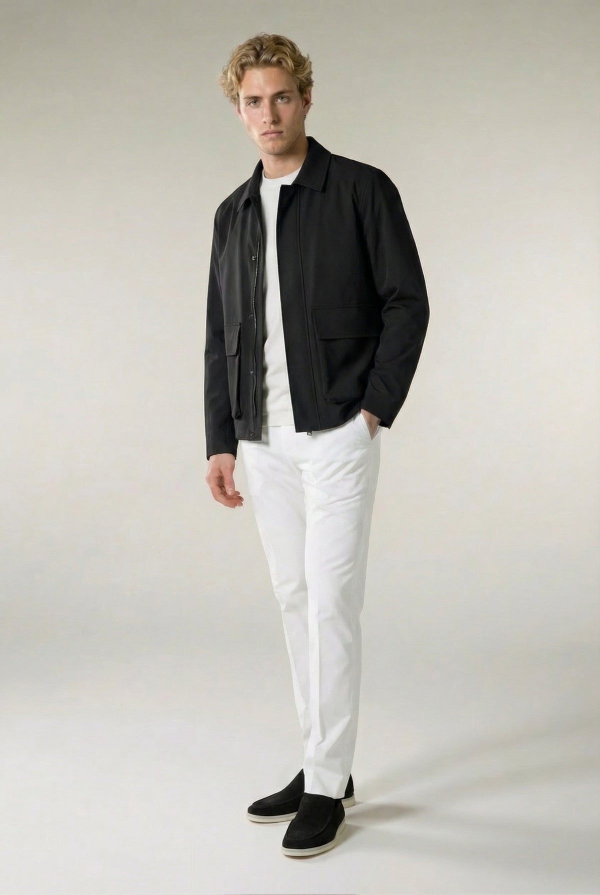 Veste saharienne Como noire