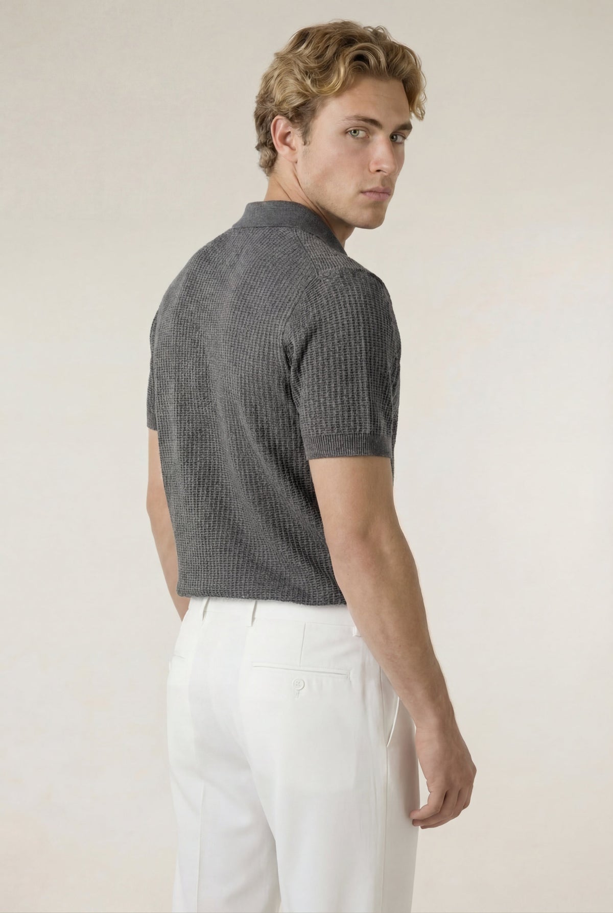 Polo in maglia Ravello grigia