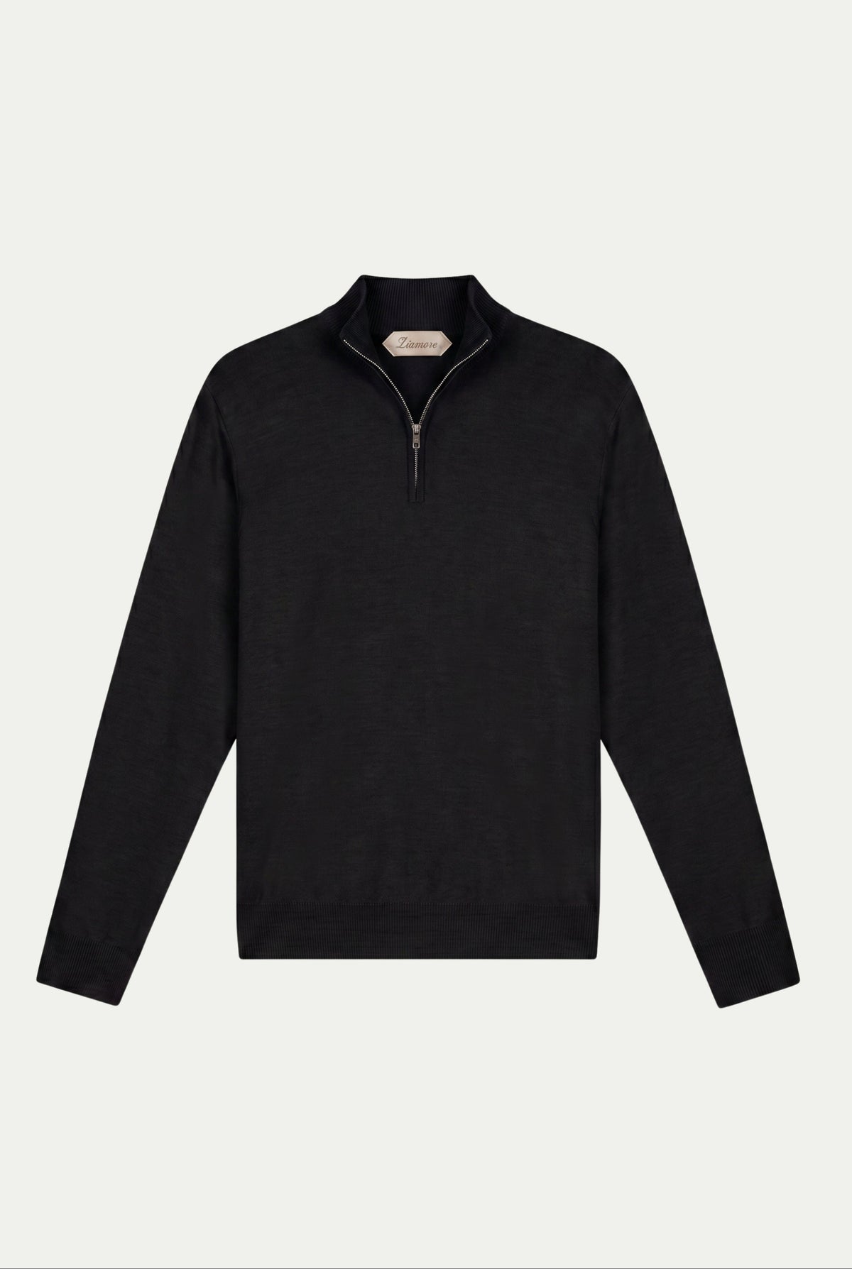 Merino Quarter Zip Black