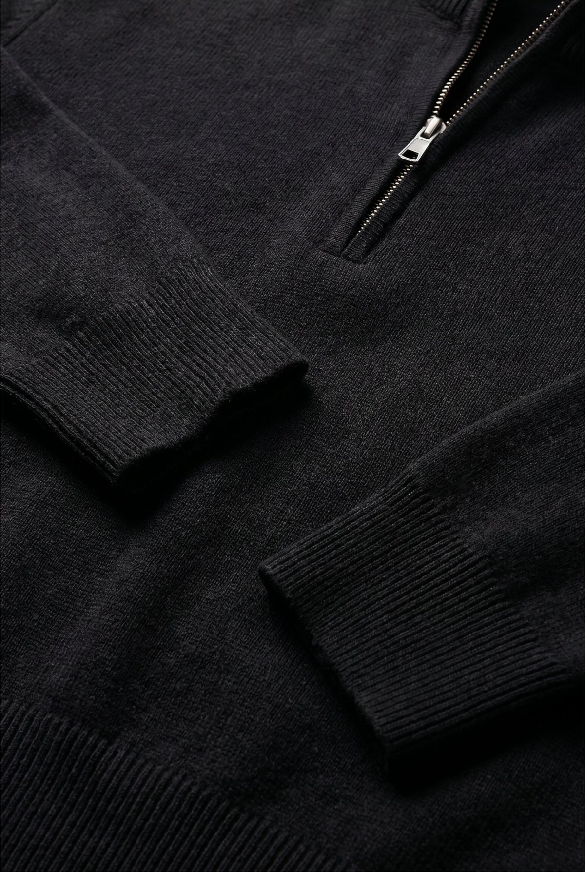 Merino Quarter Zip Black