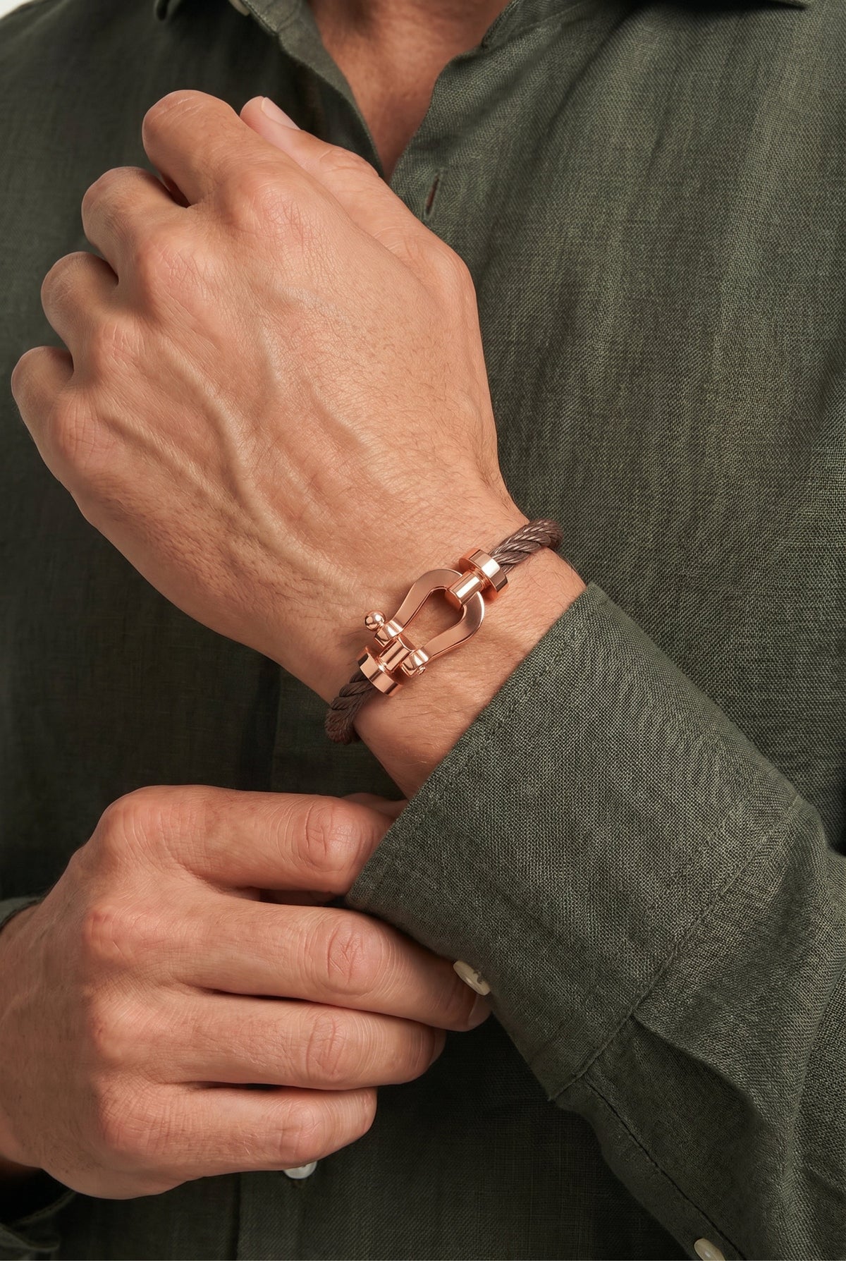 Fermó Yacht Bracelet Taupe/Rose Gold