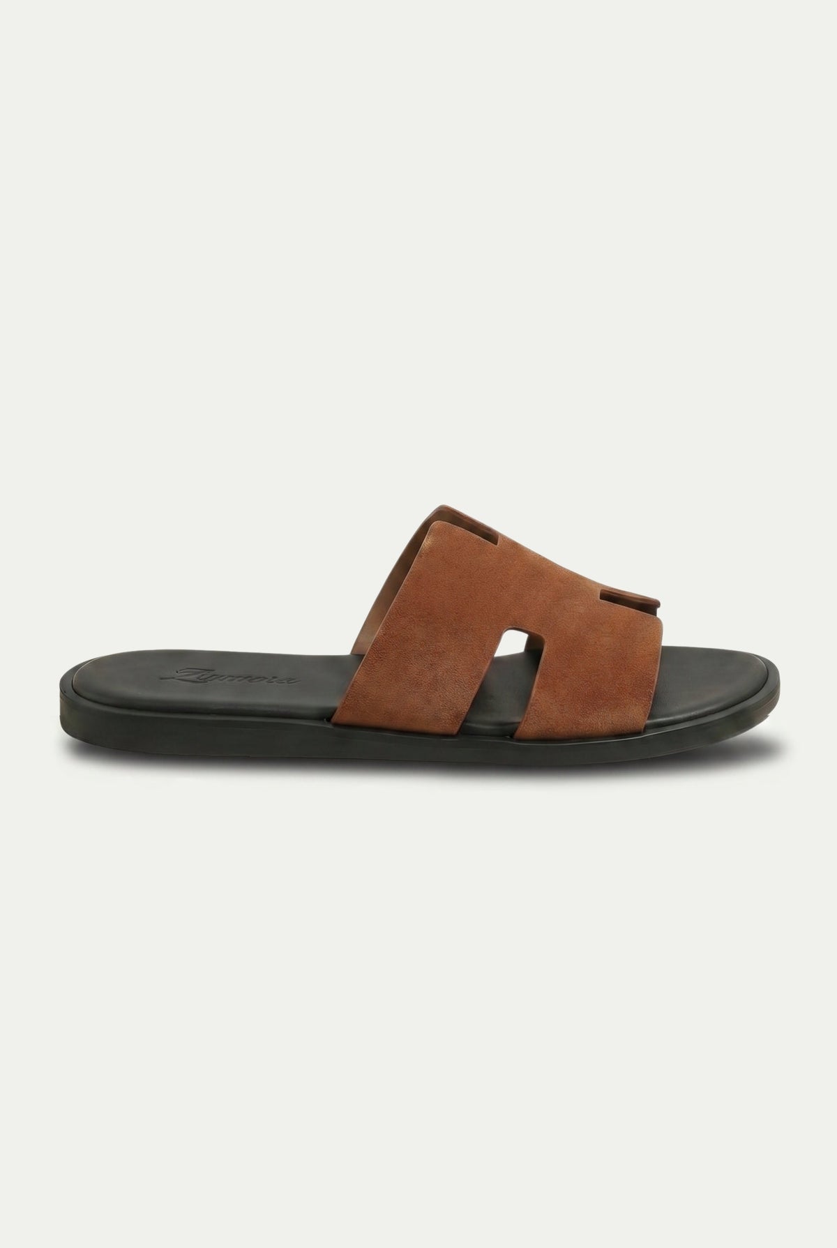 Capri Slide aus Veloursleder Hellbraun