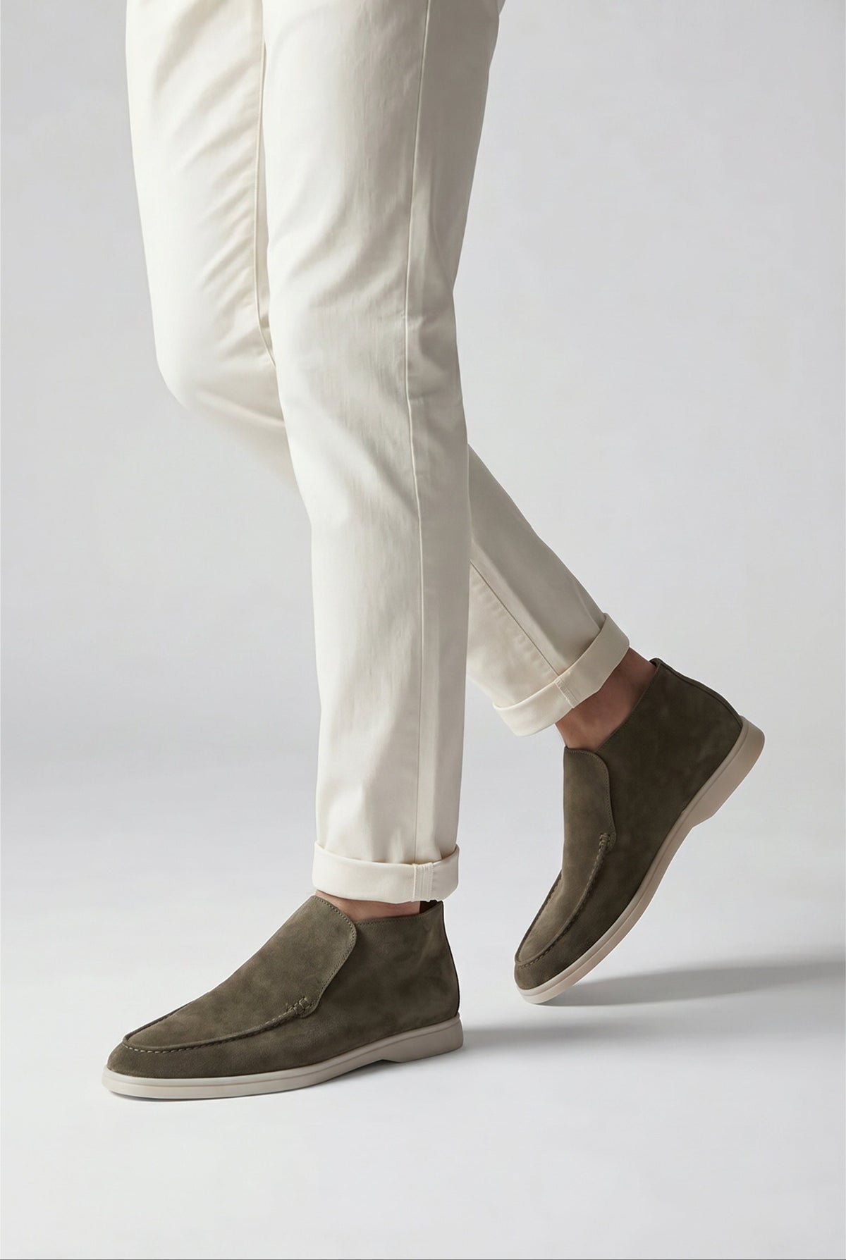 Amalfi suède cityloafer donker taupe