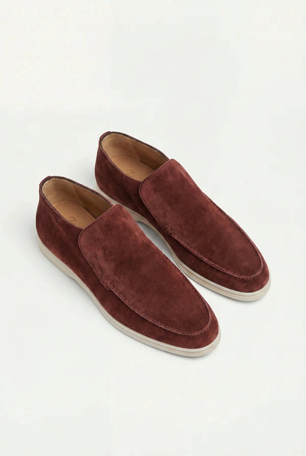Amalfi City-Loafer aus Veloursleder Burgunderrot