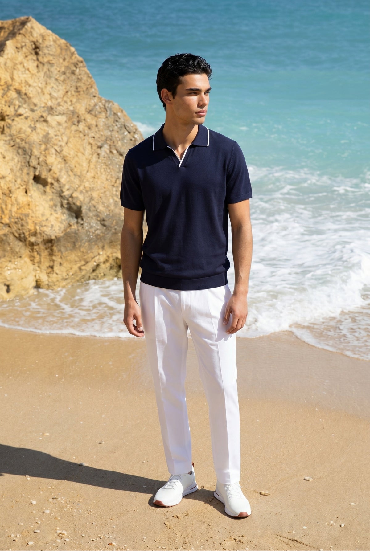 Polo in maglia Paraggi Blu navy