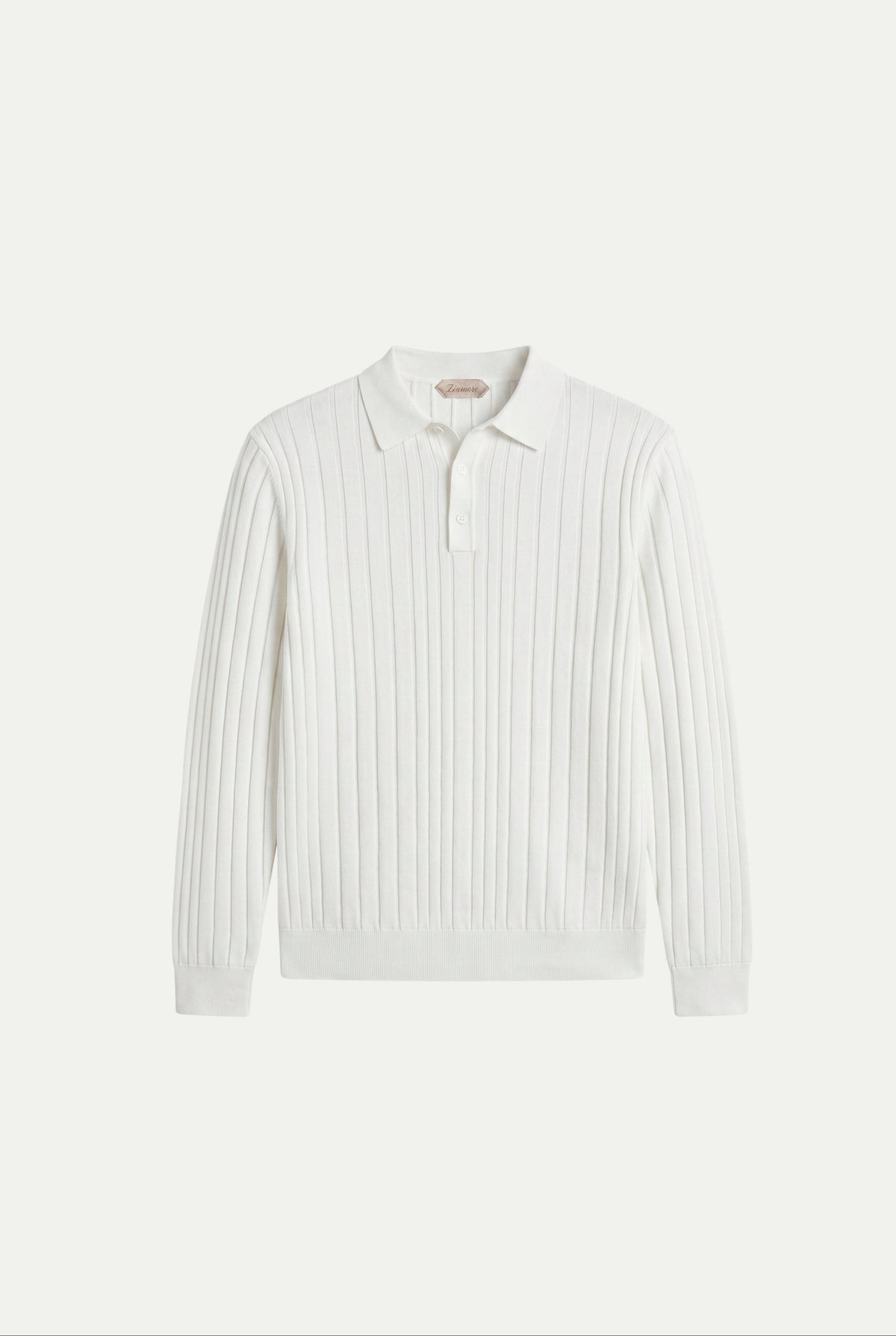 Extrafine Long Sleeve Polo White