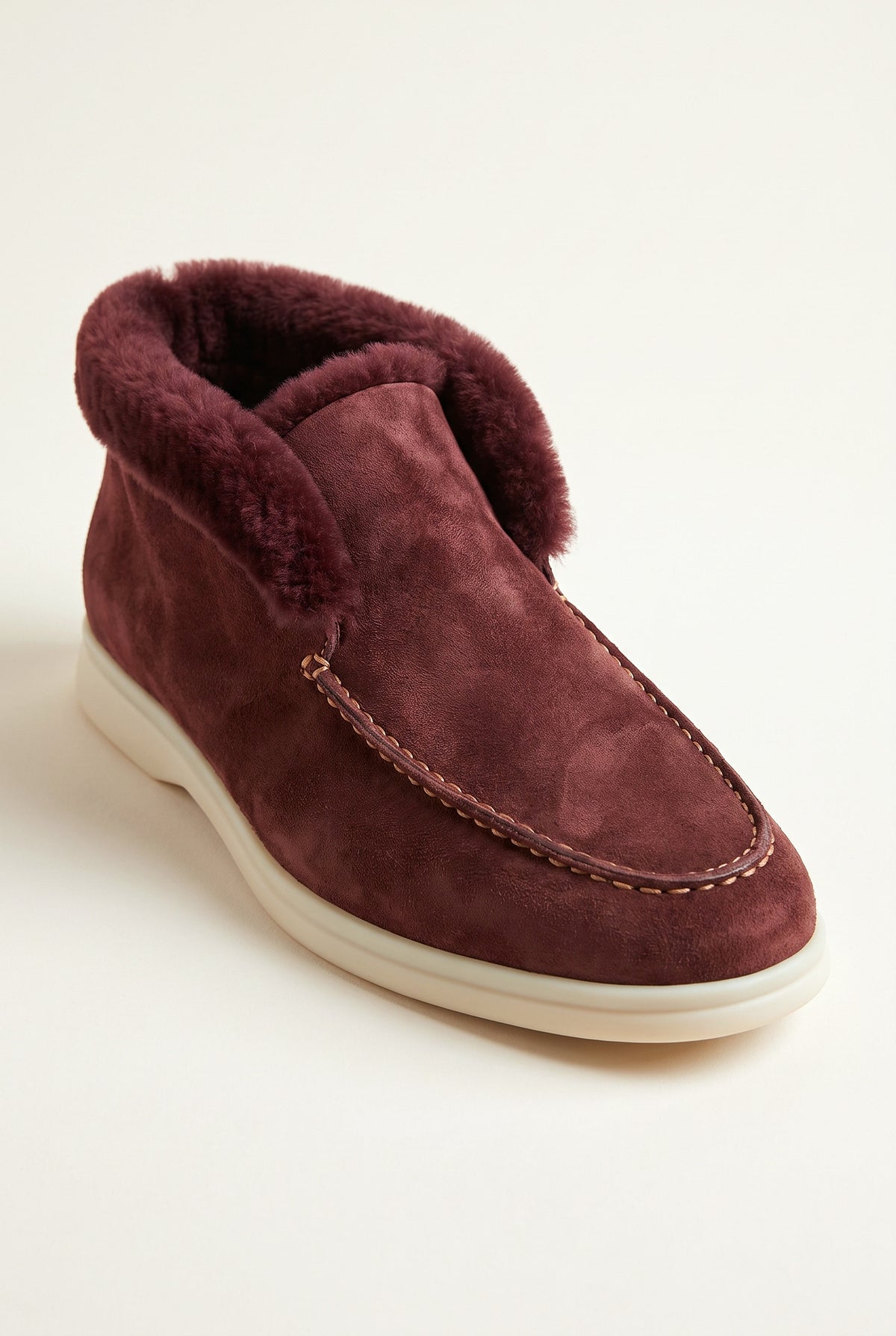 Burgundy Cortina Shearling Loafer