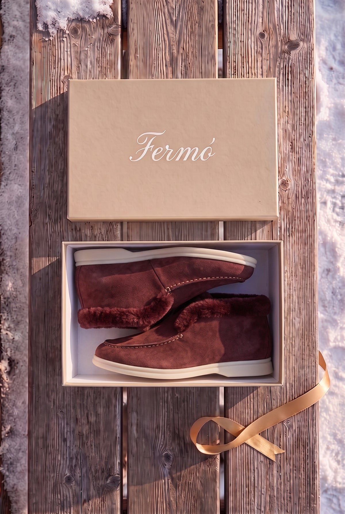 Burgundy Cortina Shearling Loafer