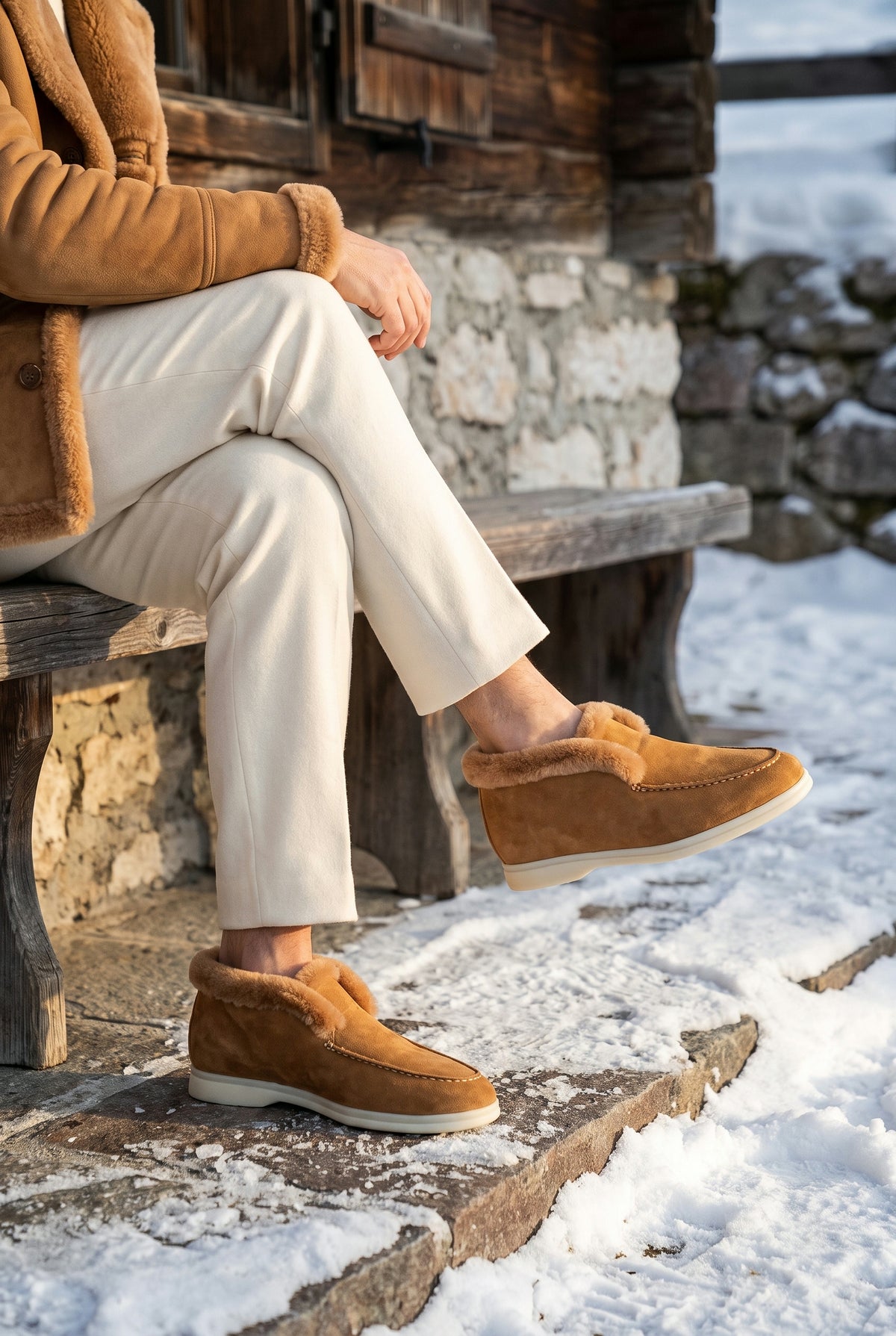 Camel Cortina Shearling Loafer