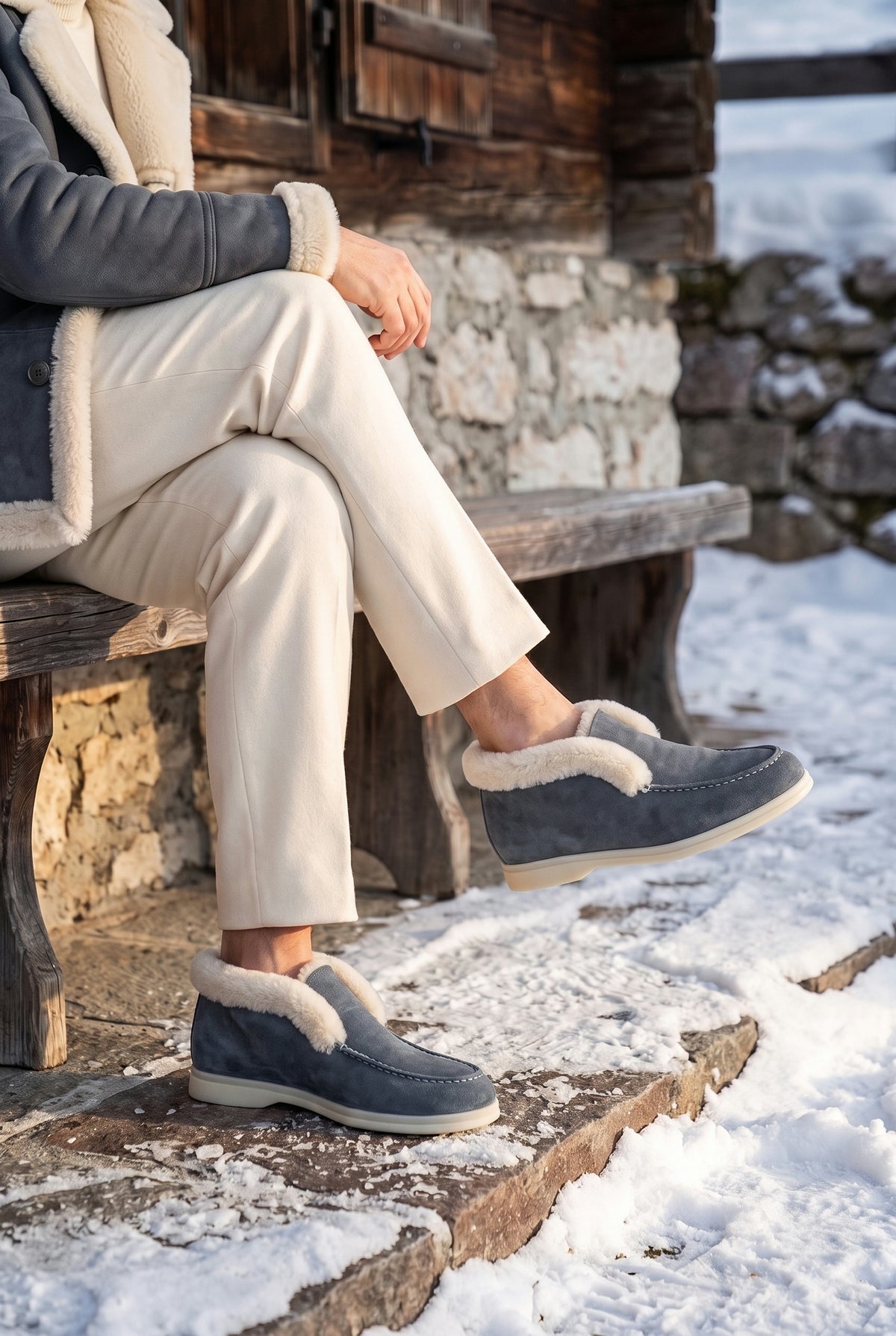 Charcoal Cortina Shearling Loafer