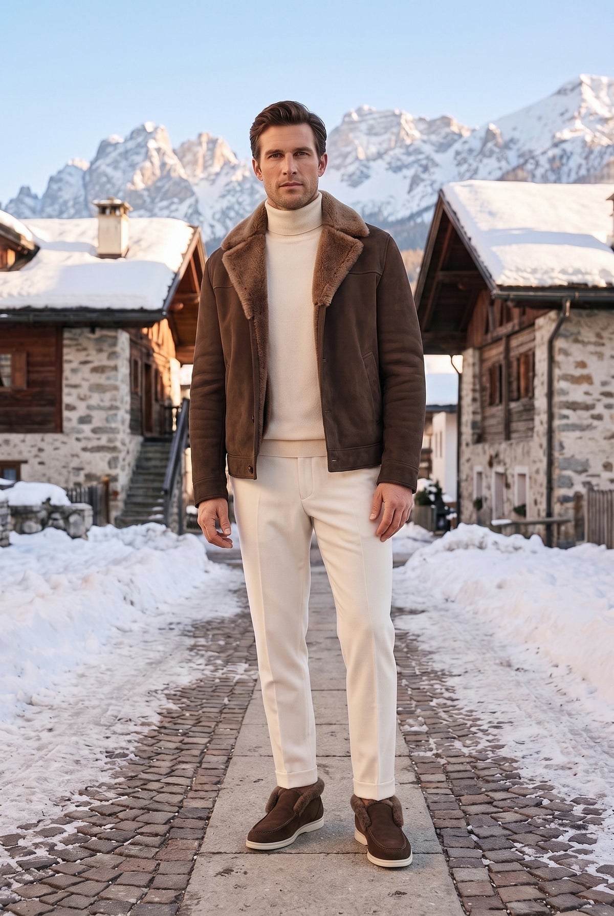 Chocolate Cortina Shearling Loafer