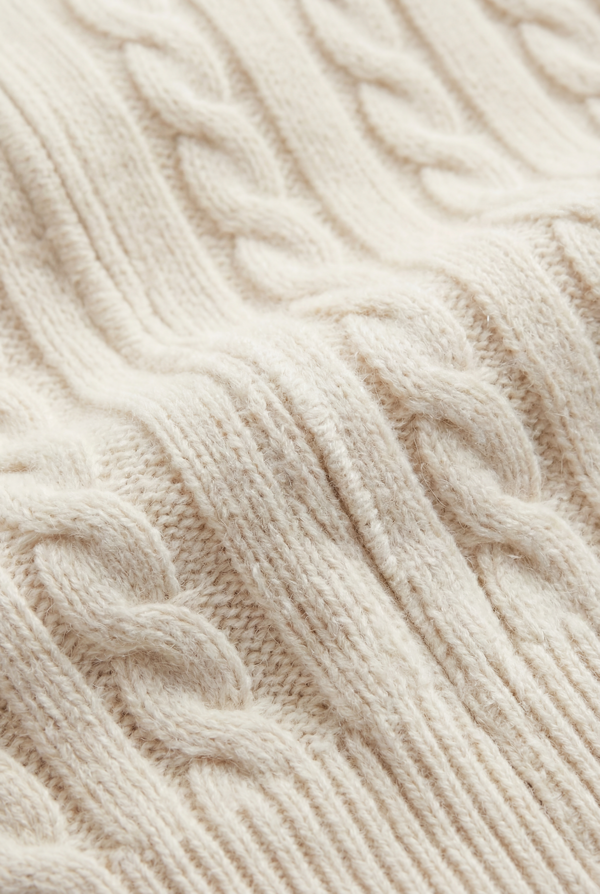 Sudadera de cachemira con capucha beige