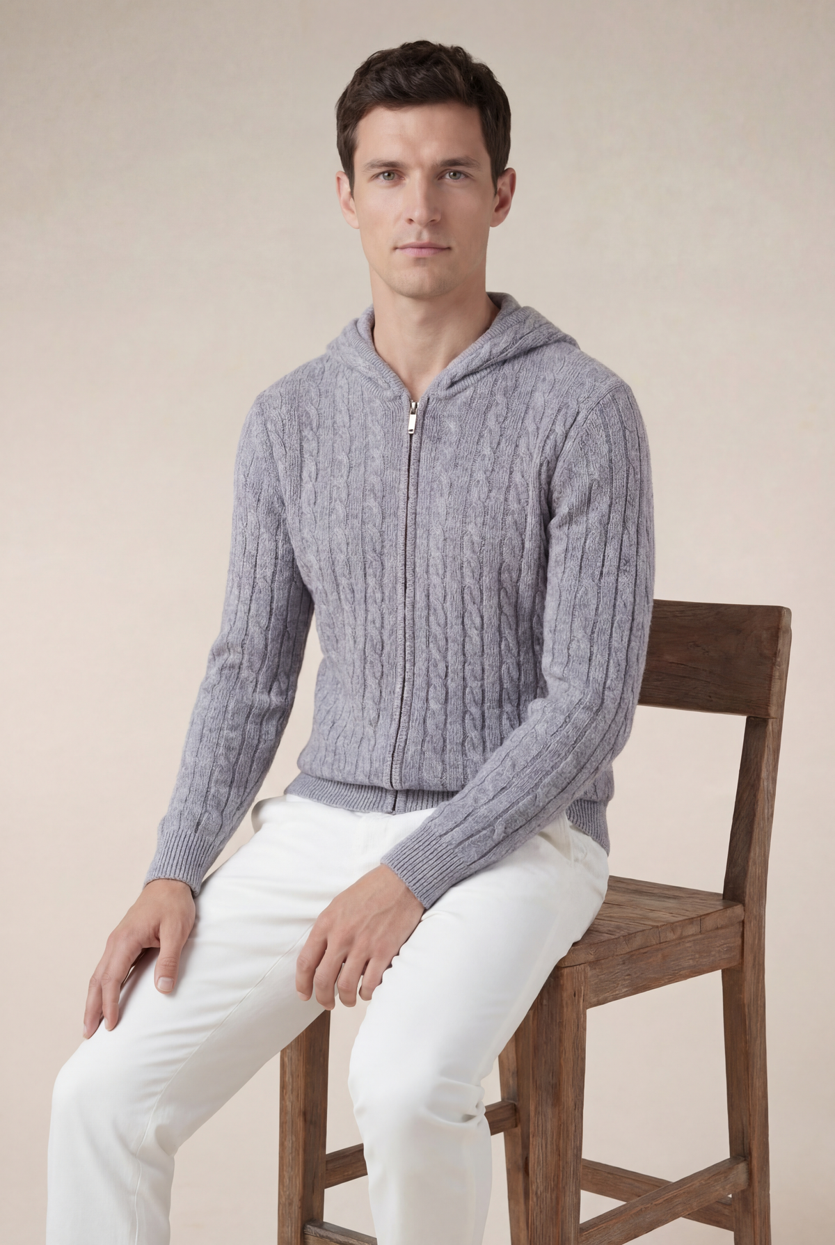 Moletom de cashmere Como cinza