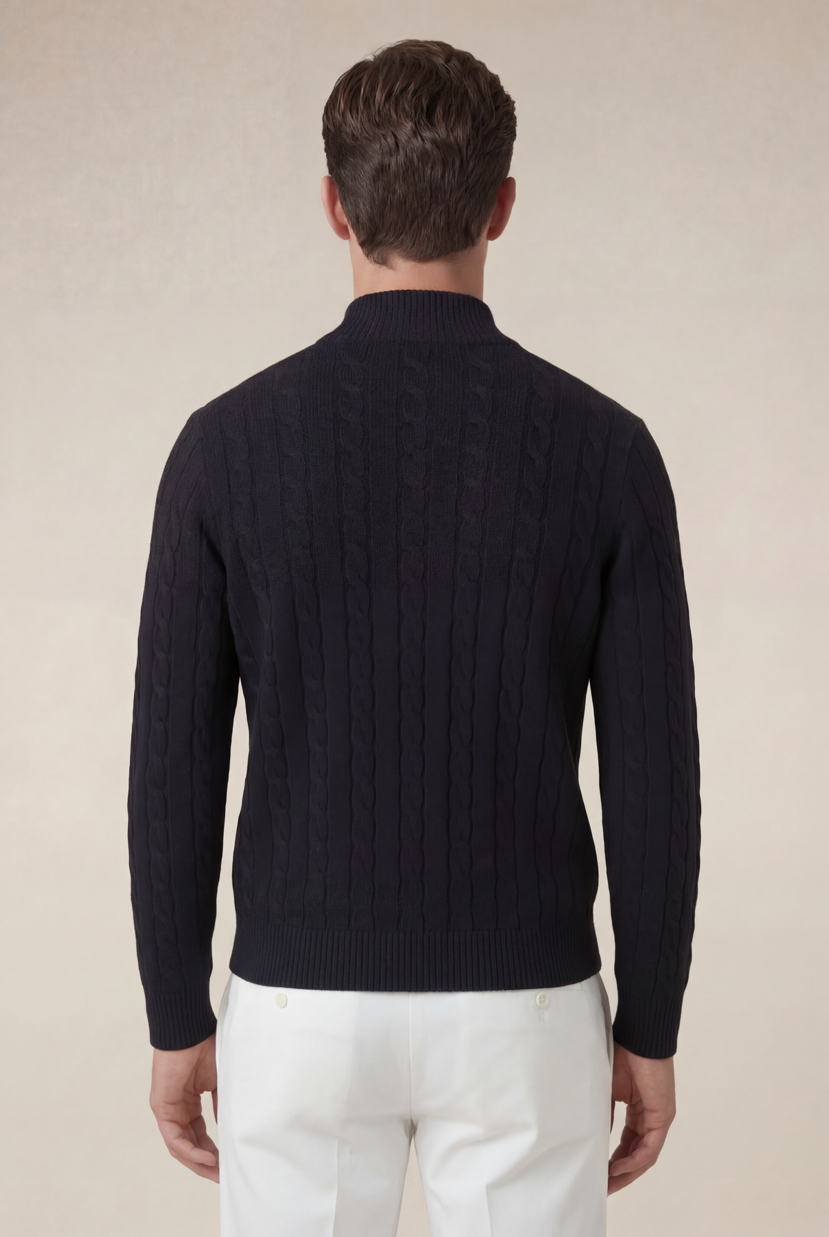 Como-Kaschmirpullover mit Viertelreißverschluss Schwarz