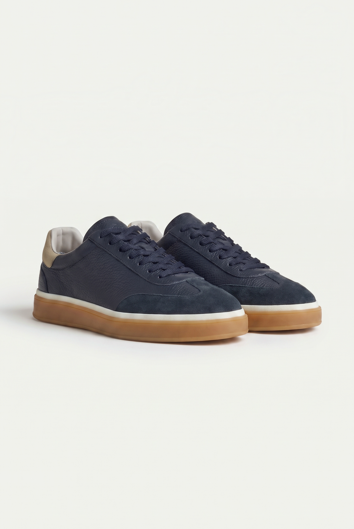 Navy Leather Bogota Trainer