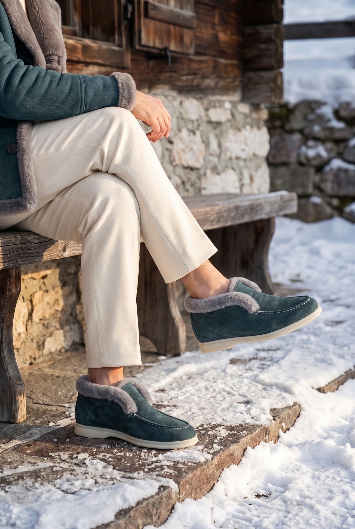 Petrol Cortina Shearling Loafer