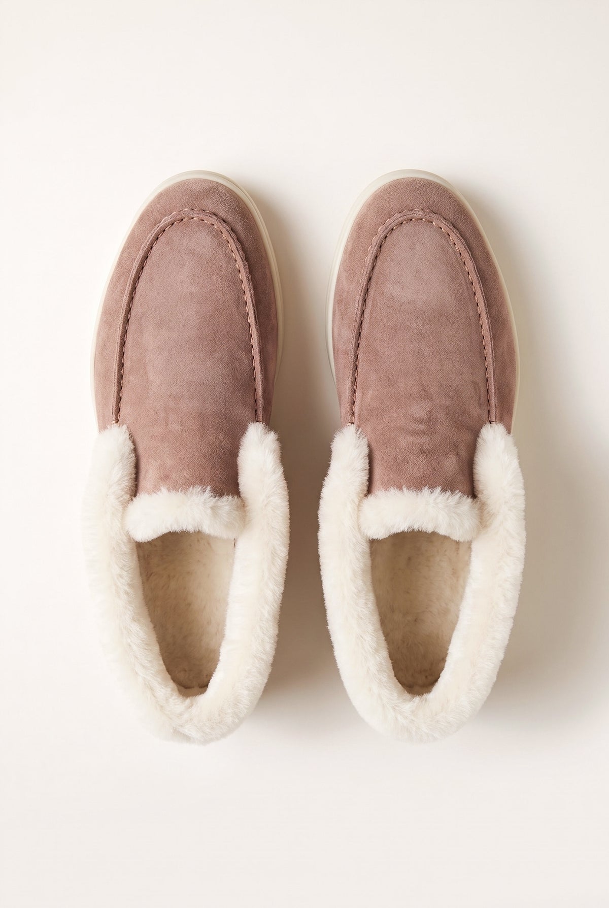 Rose Taupe Cortina Shearling Loafer