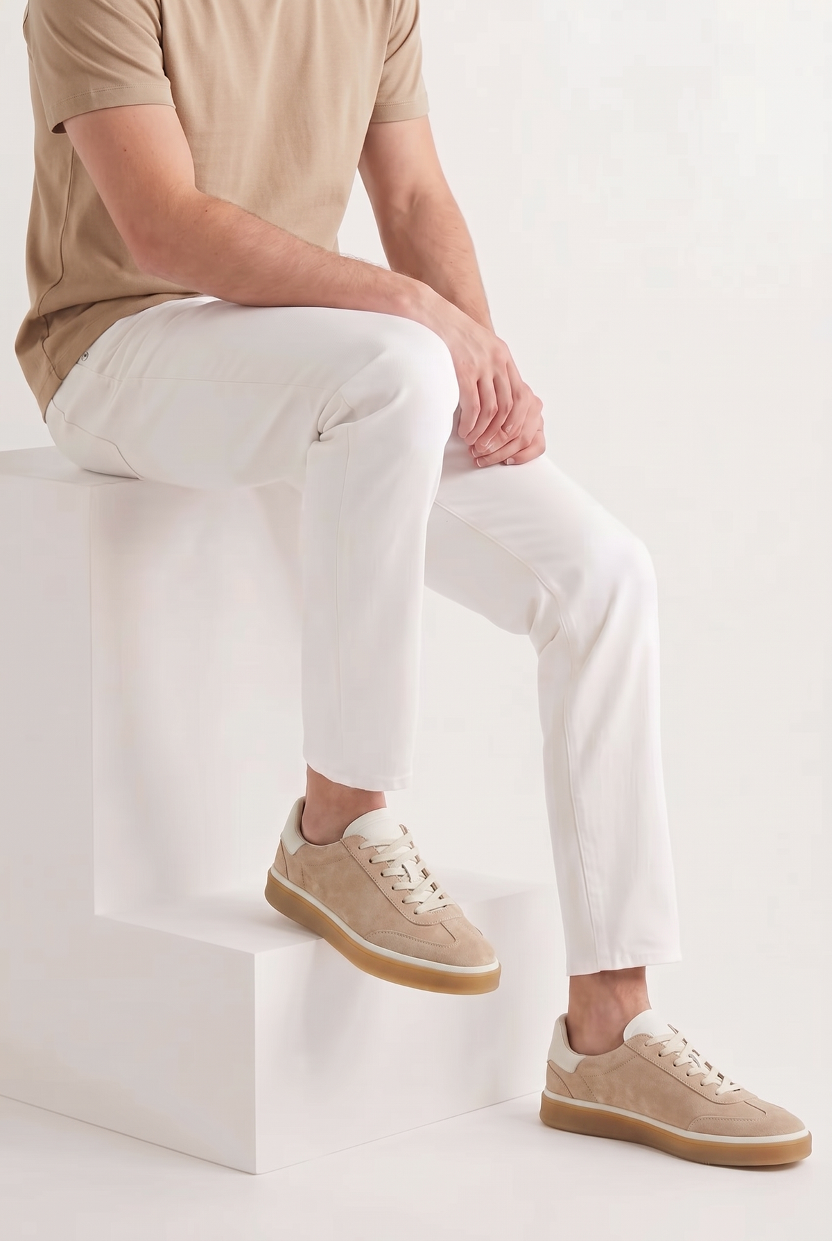 Bogota-Wildleder-Sneaker Kamelfarben