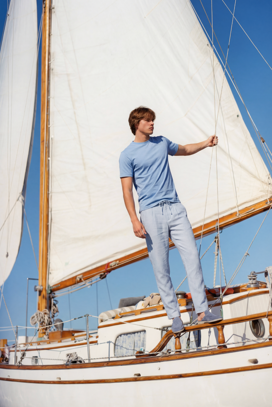 Amalfi-Leinenhose Blau