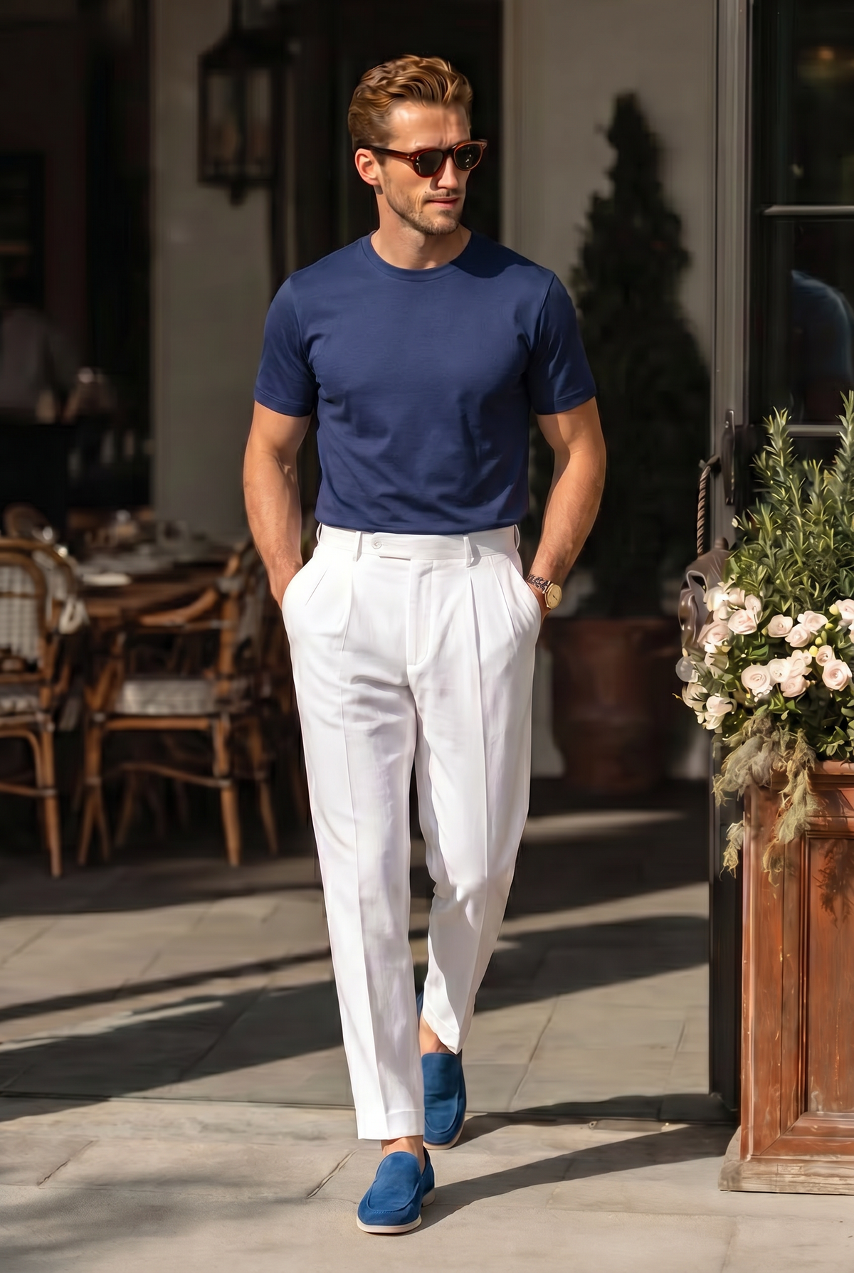 Amalfi Classic Loafer aus Veloursleder Königsblau