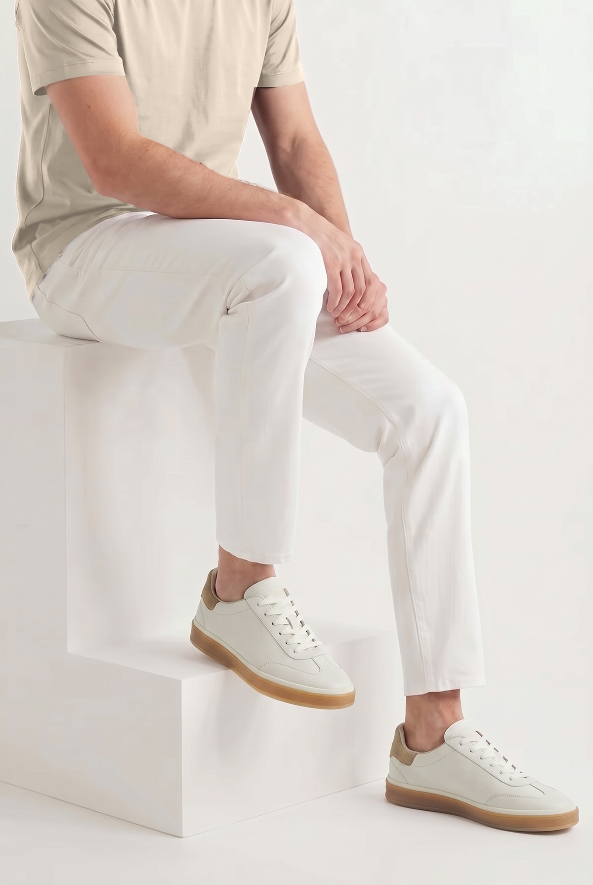 White Leather Bogota Trainer