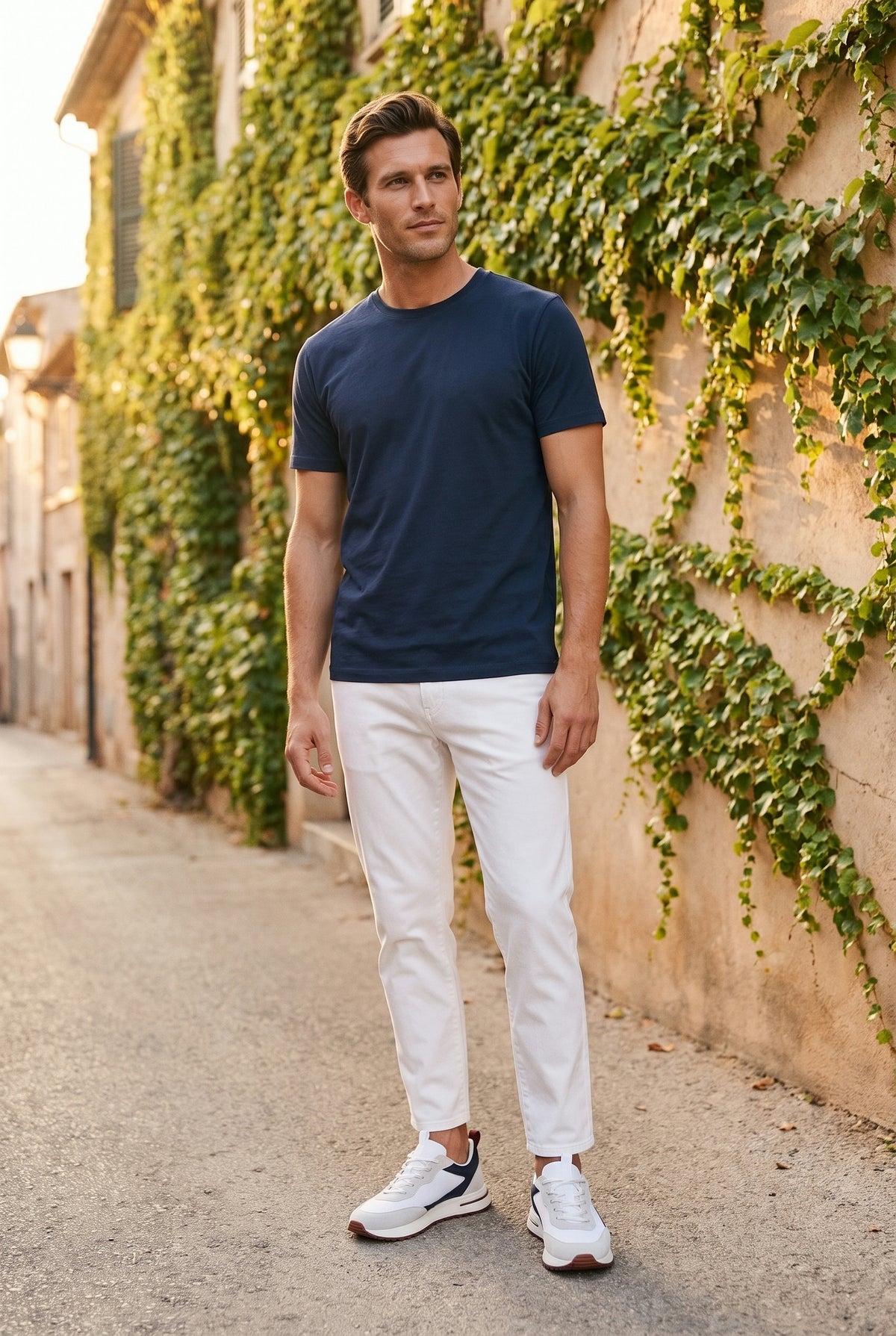 White Navy Como Trainer