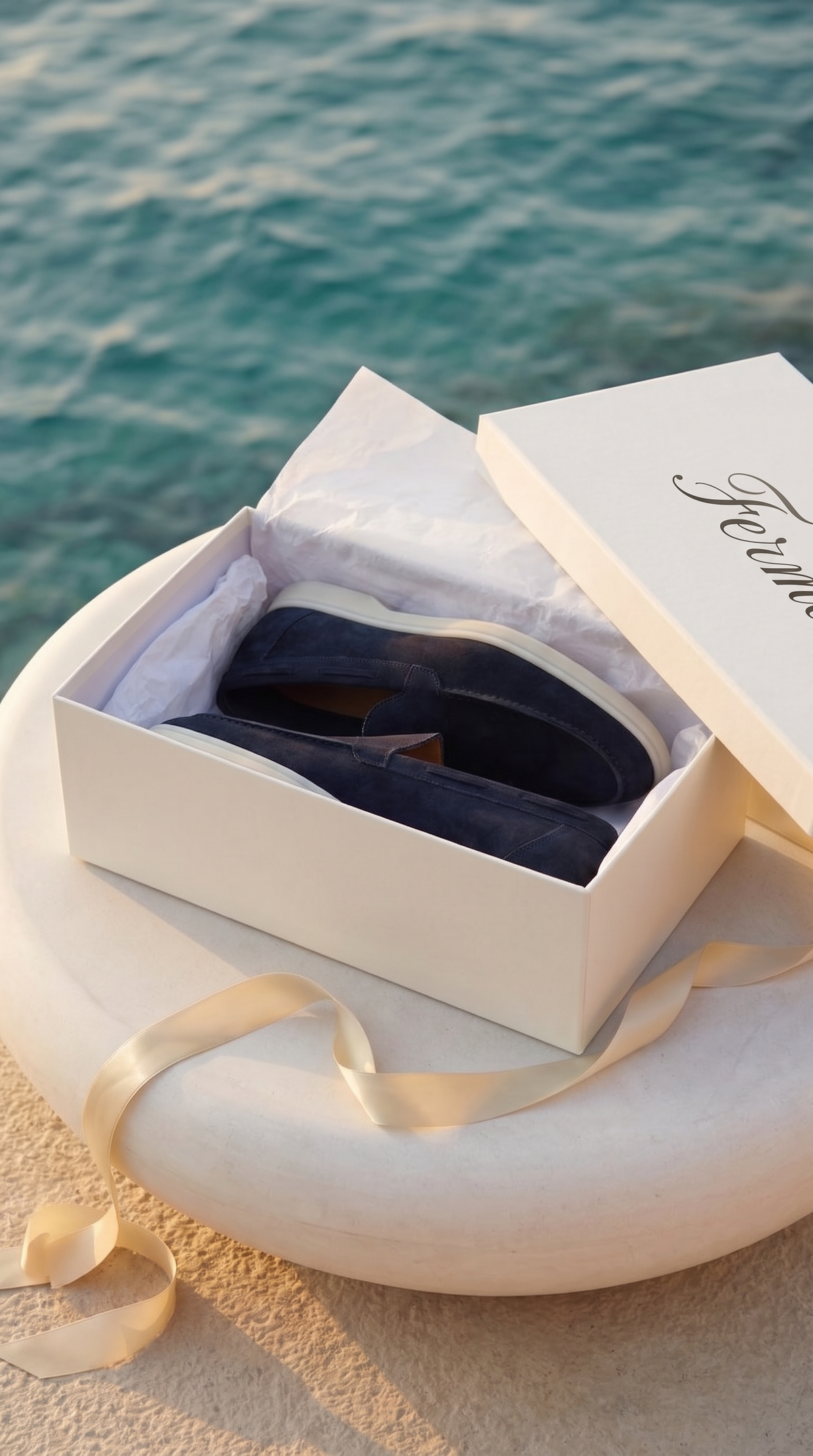 Amalfi klassieke suède loafer Marineblauw