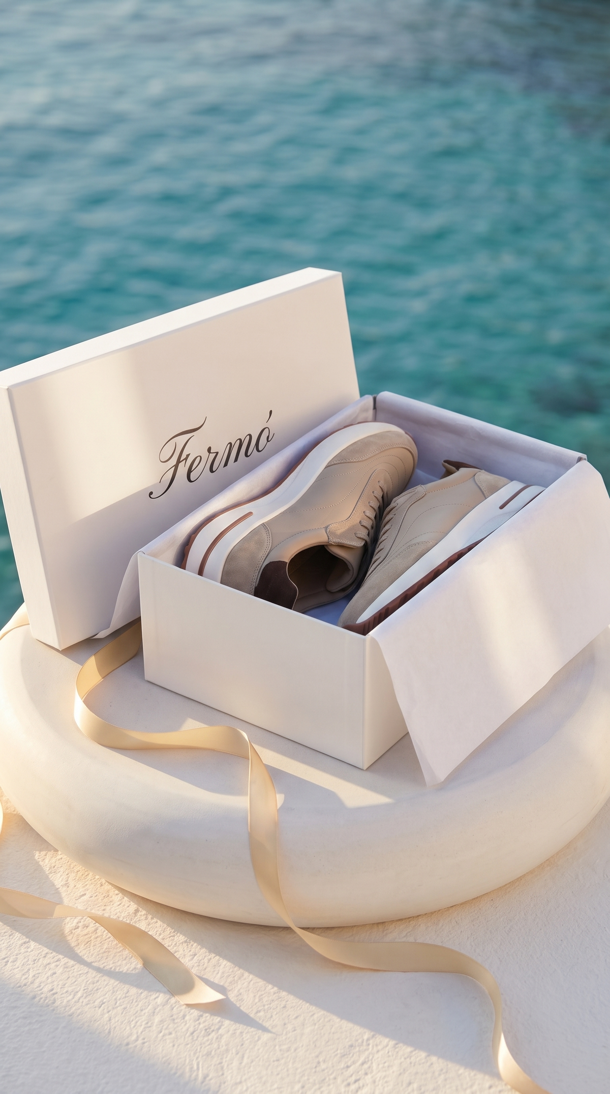 Baskets en daim Portofino beiges