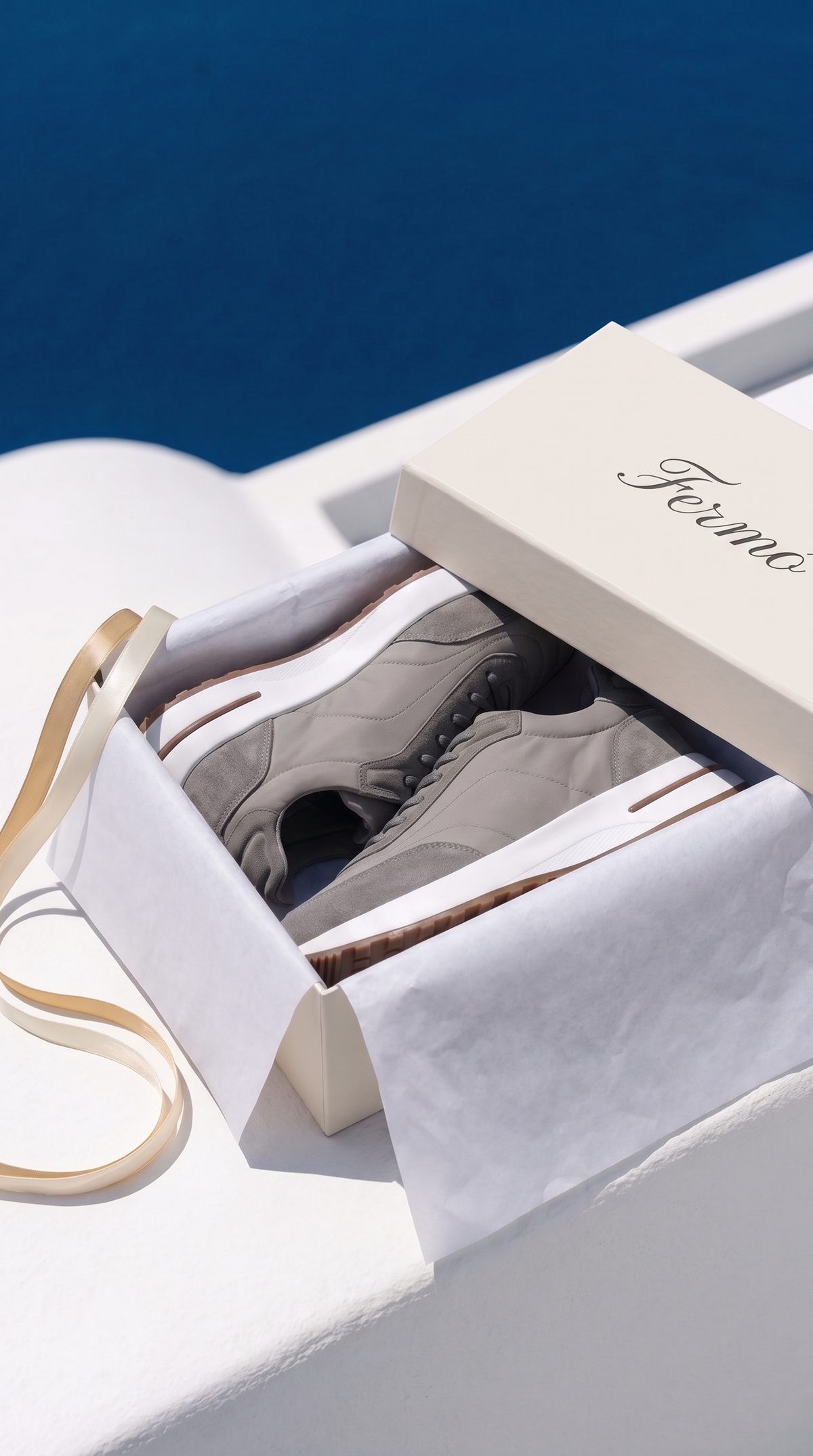 Portofino sneaker van suède grijs