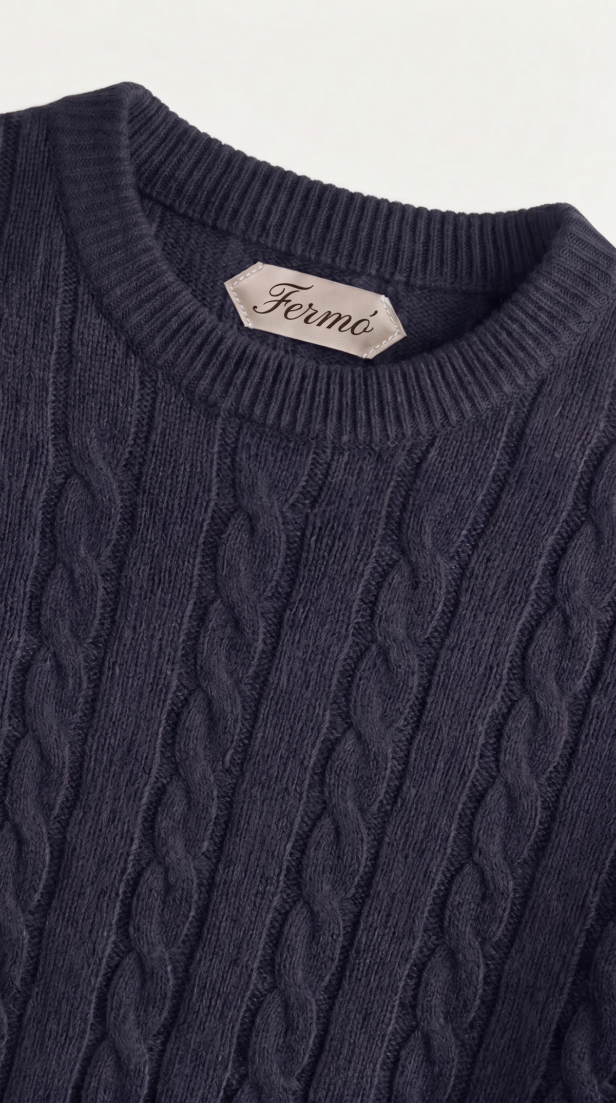 Suéter de gola redonda de cashmere Como azul-marinho