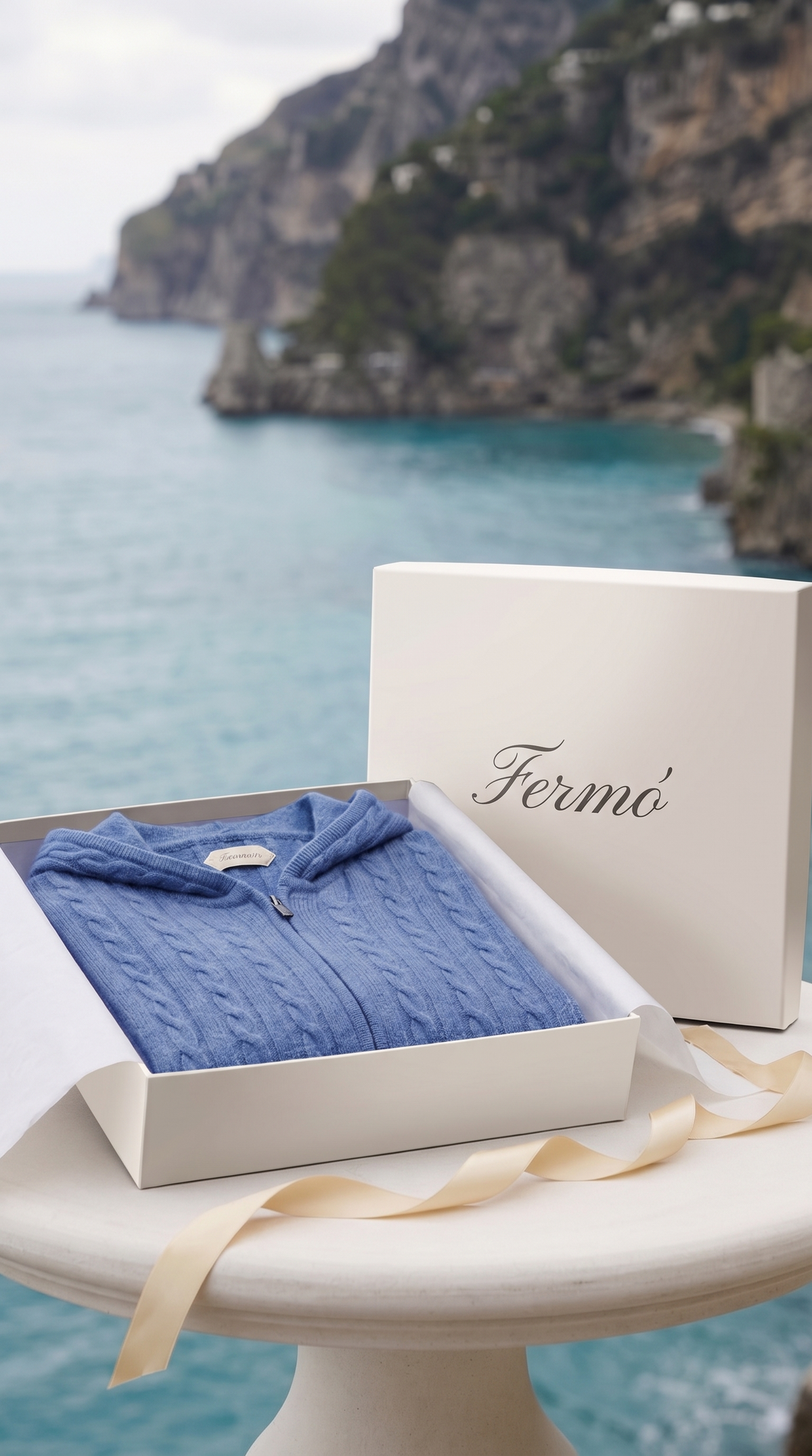 Como kasjmier hoodie blauw