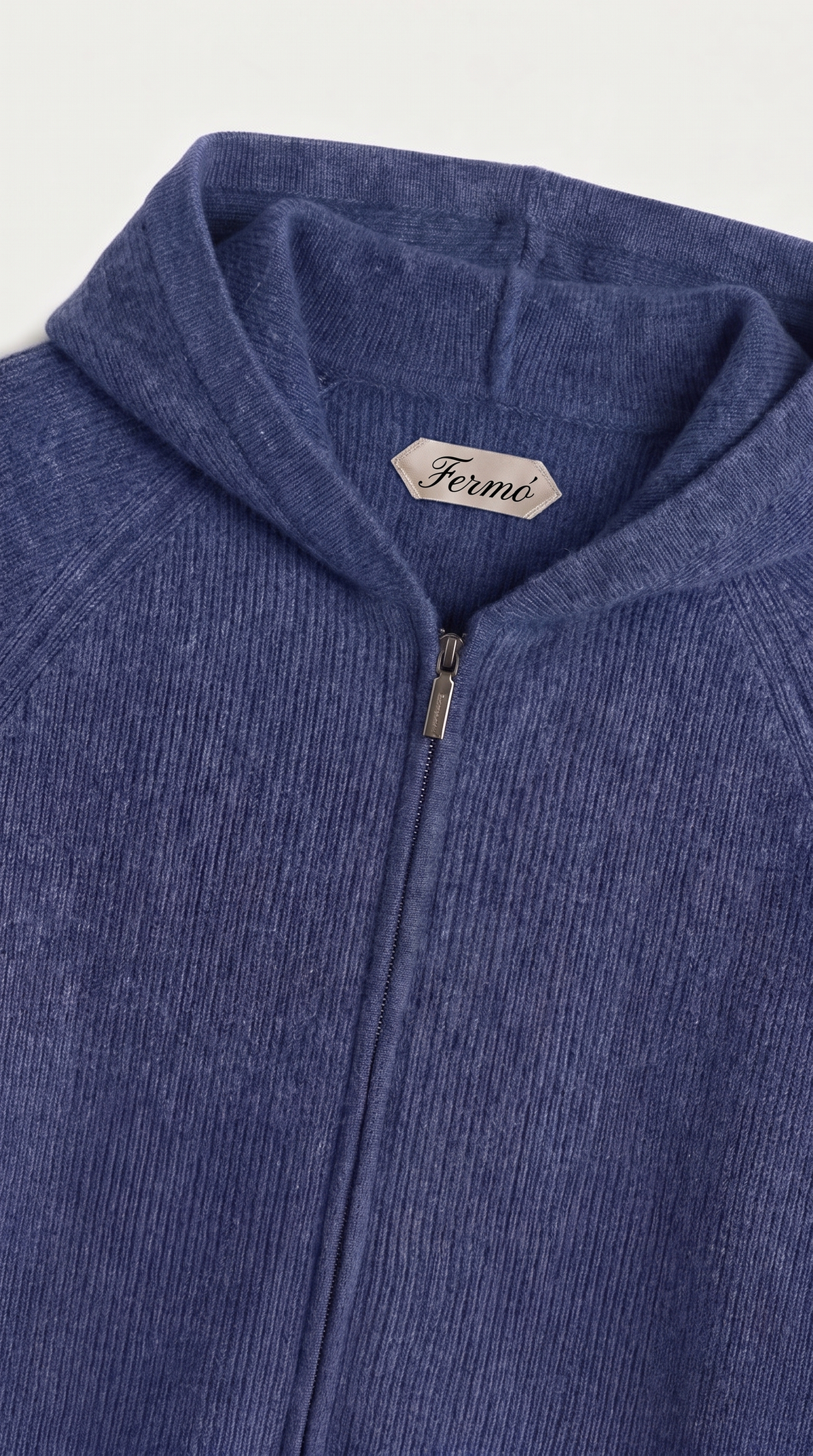 Cortina Kaschmir-Reißverschluss-Hoodie Blau