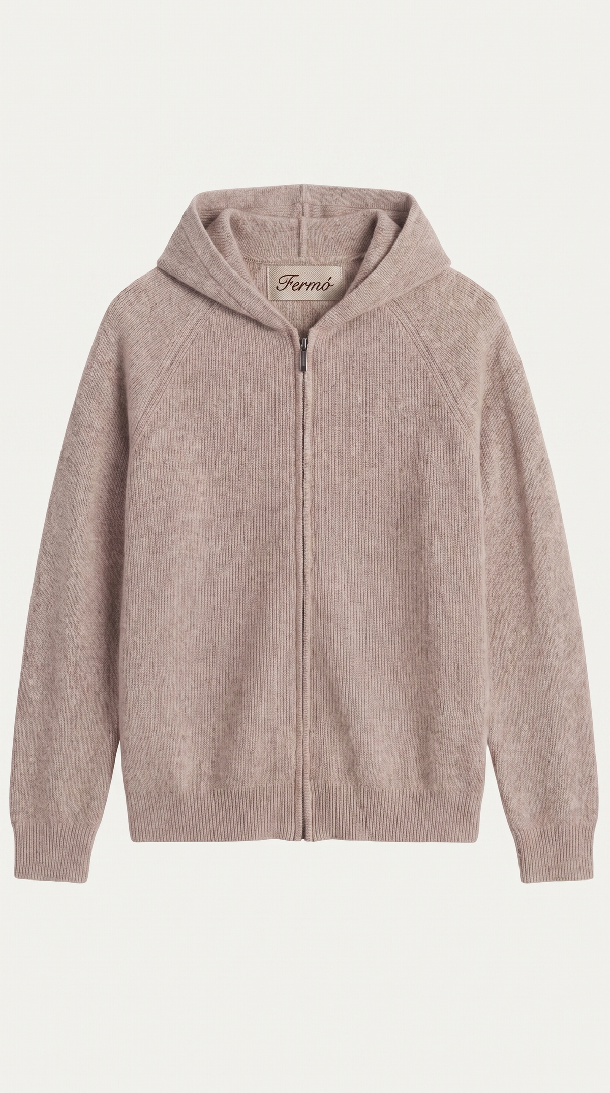 Cortina Cashmere Zip Hoodie Brown