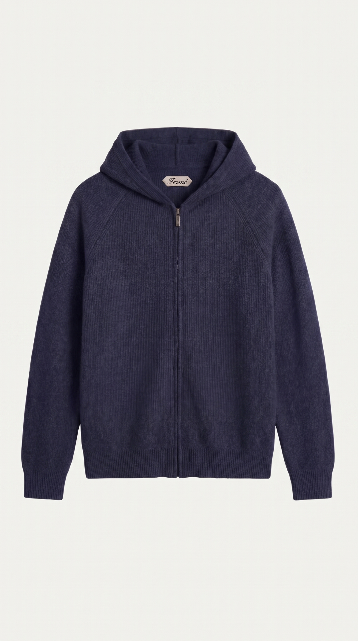 Sweat à capuche en cachemire Cortina zippé bleu marine