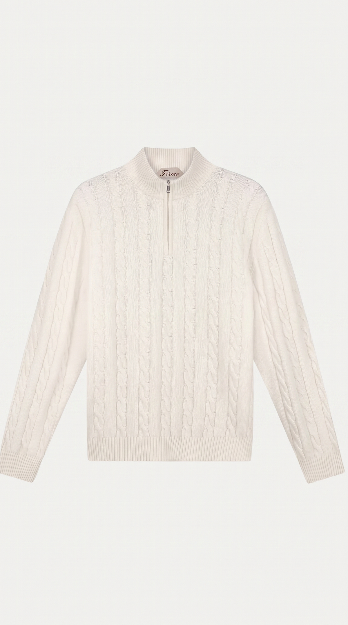 Como-Kaschmirpullover mit Viertelreißverschluss Beige