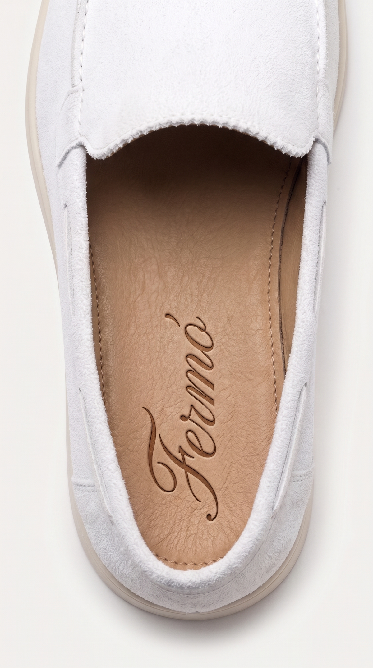 Mocasín clásico Amalfi de ante, blanco