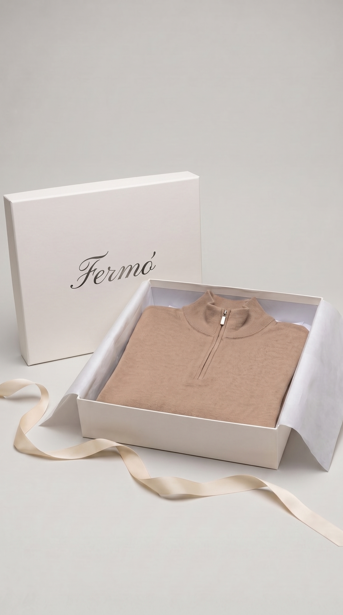 Merino Quarter Zip Camel