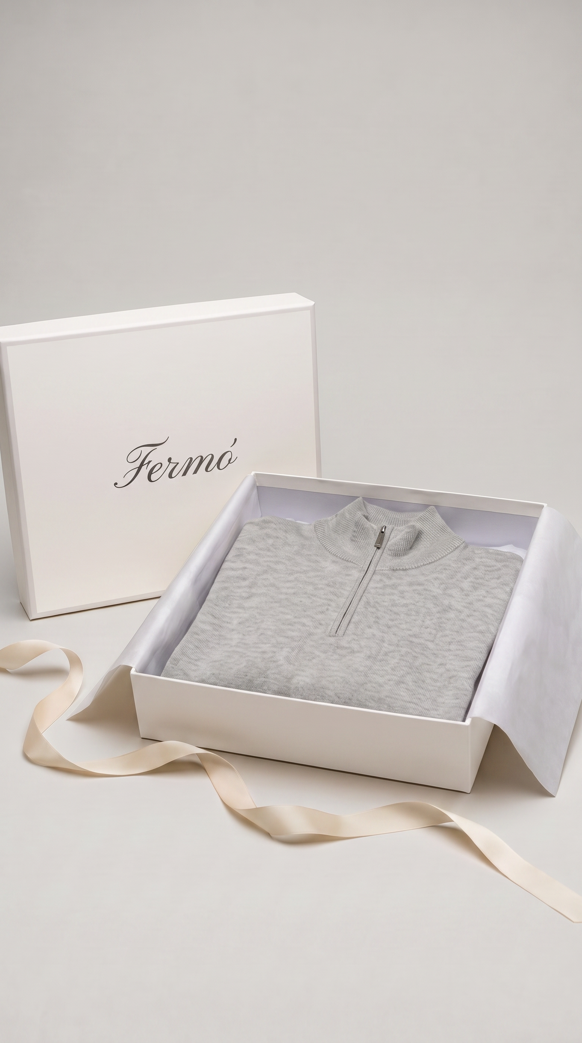 Merino Quarter Zip Grey Marl