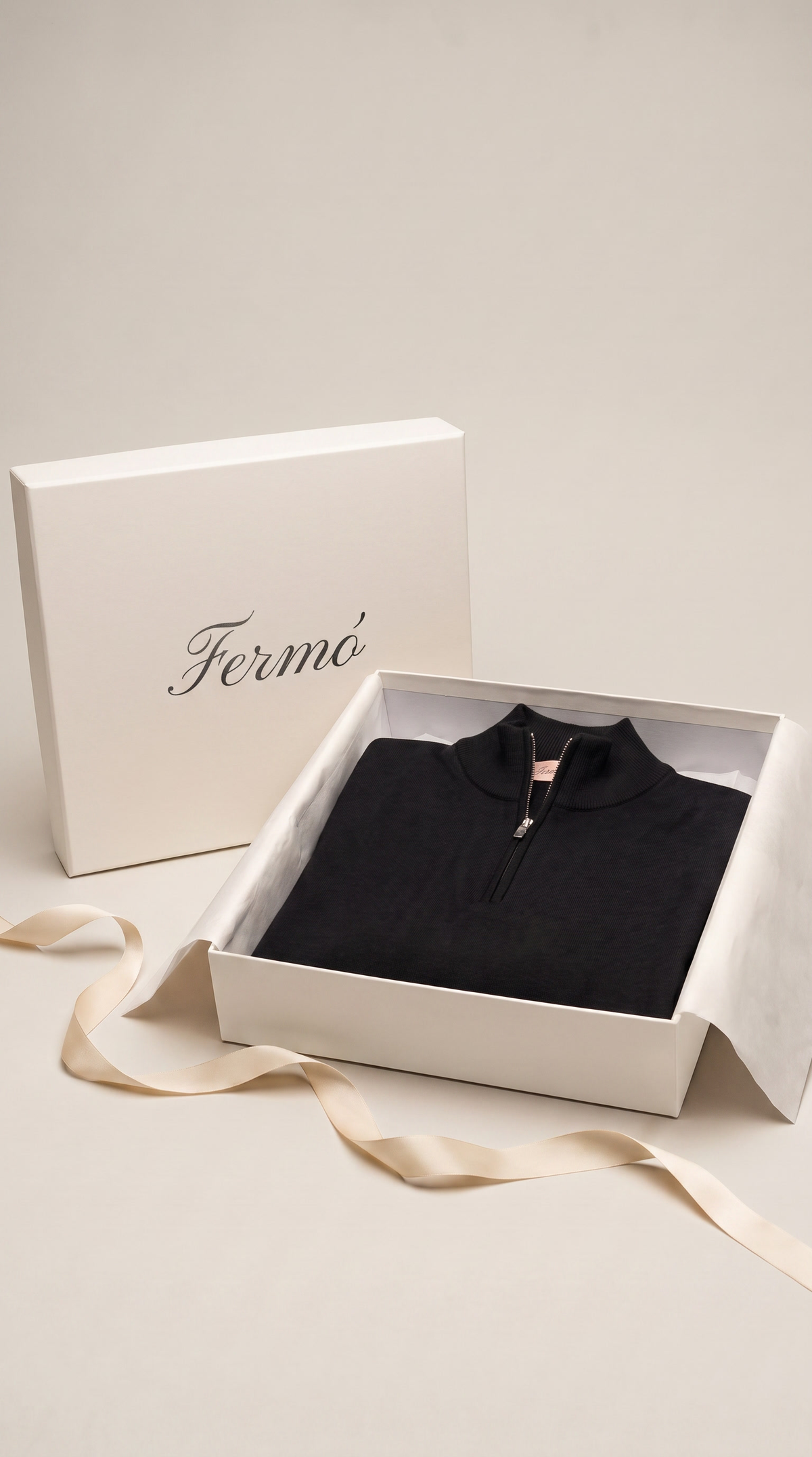 Merino Quarter Zip Black